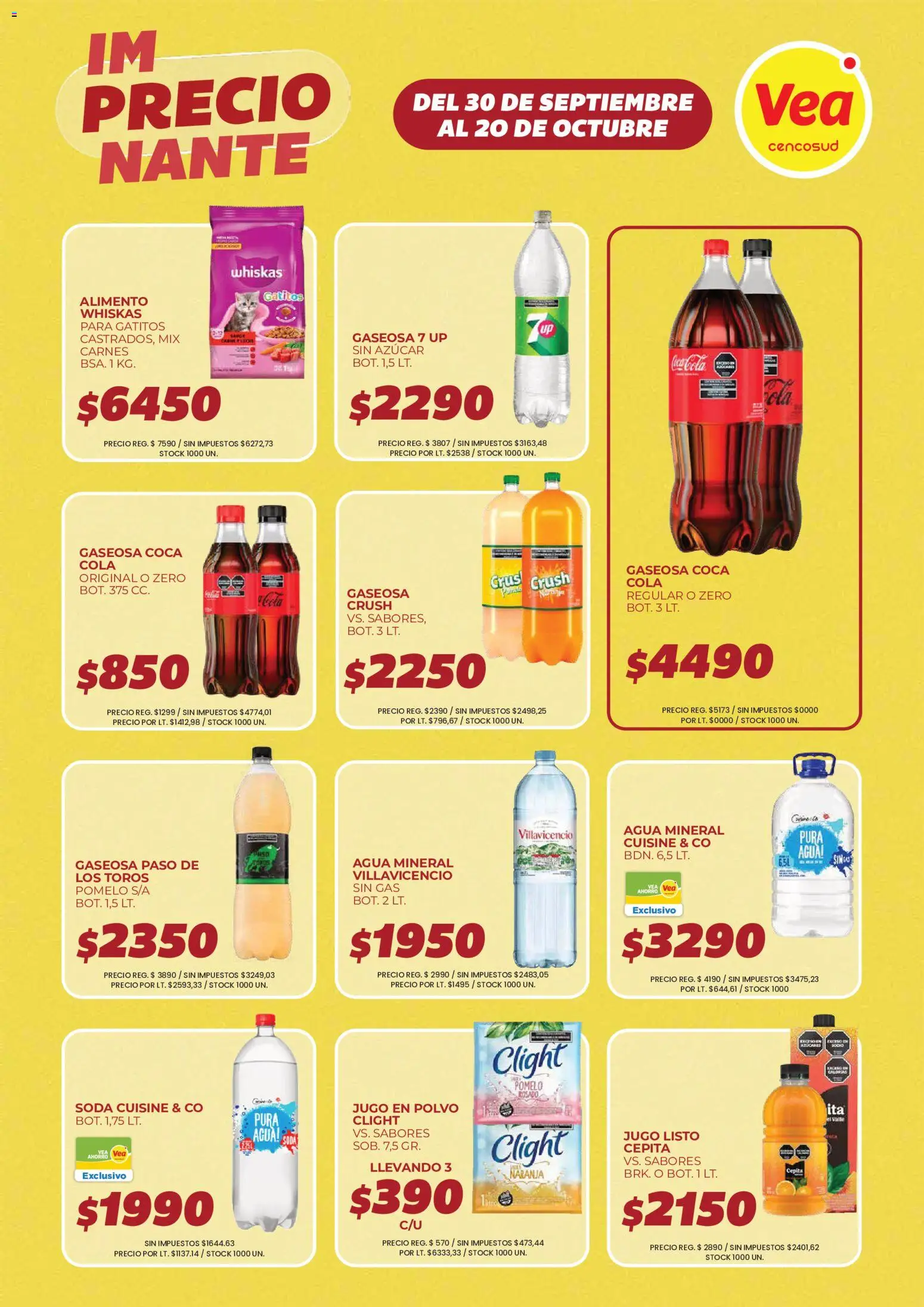 Vista previa del folleto de la tienda Vea válido desde el 30/09/2026 - Agua, Azucar, Pomelo, Gaseosa, Jugo, Soda, Agua mineral, Polvo