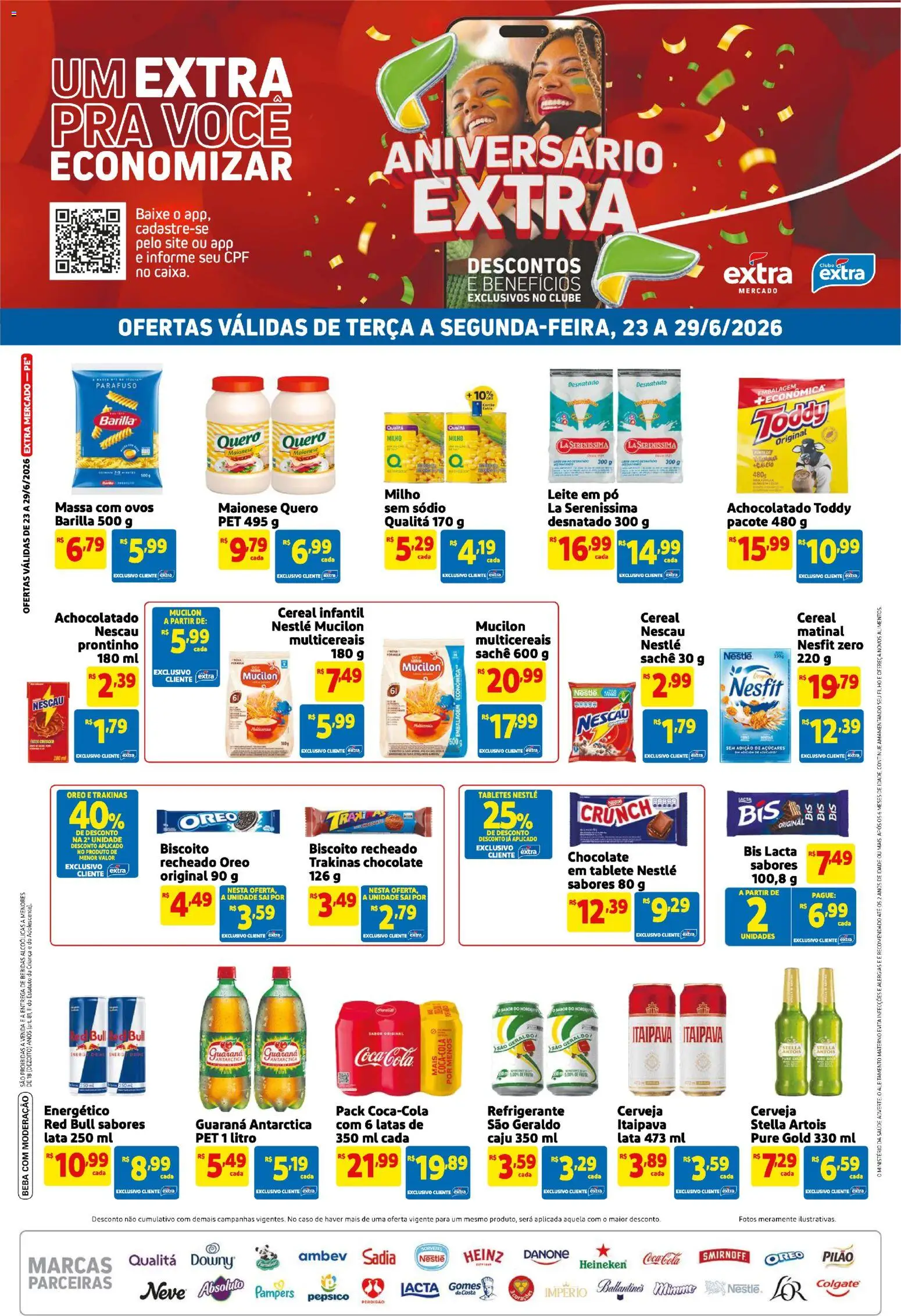 Pré-Visualização do folheto "Extra ofertas de Mercado Semanal" da loja Extra válido a partir de 23/06/2026