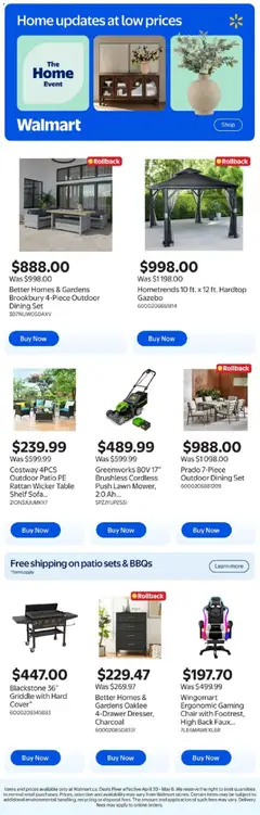 Preview of leaflet Walmart flyer - Home updates at low prices from shop Walmart is valid from Apr 30, 2026
