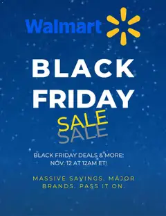 Un aperçu du dépliant Walmart - Black Friday Notice du magasin Walmart est valide à partir 30 oct. 2026