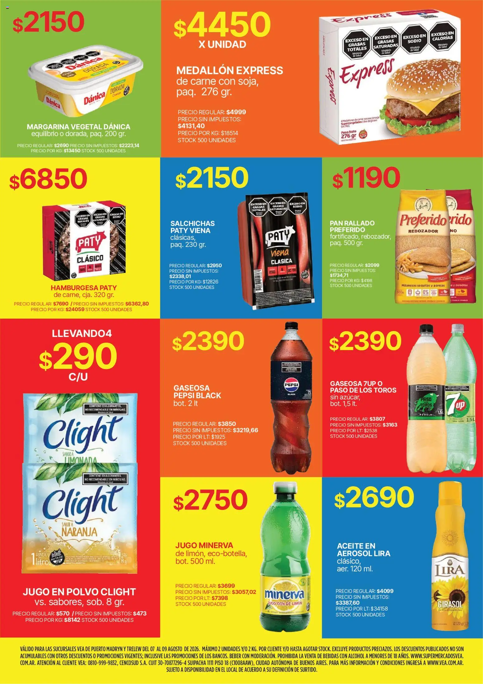 Vista previa del folleto de la tienda Vea válido desde el 07/08/2026 - Milanesas, Pan, Alcohol, Carne, Aceite, Limón, Jugo, Margarina