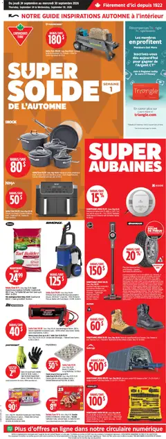 Preview of leaflet Canadian Tire circulaire - Super solde from shop Canadian Tire is valid from Sep 24, 2026