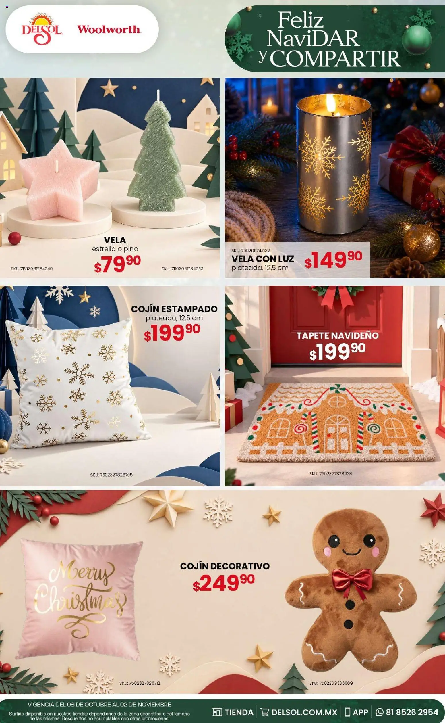Vista previa las ofertas de la tienda Del Sol y Woolworth - Del Sol y Woolworth - Feliz NaviDar y Compartir desde el 08/10/2026 