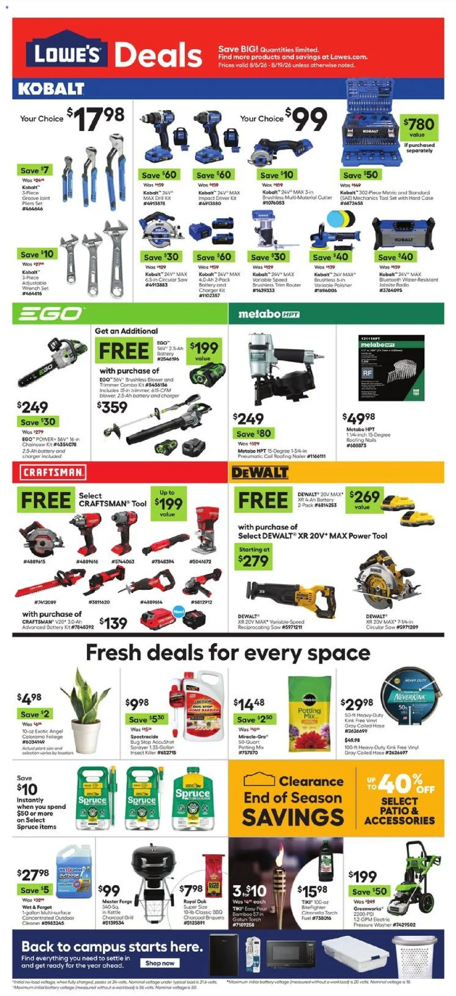 Ad Preview of Lowe's Lowe's Weekly Ad from 08/06/2026