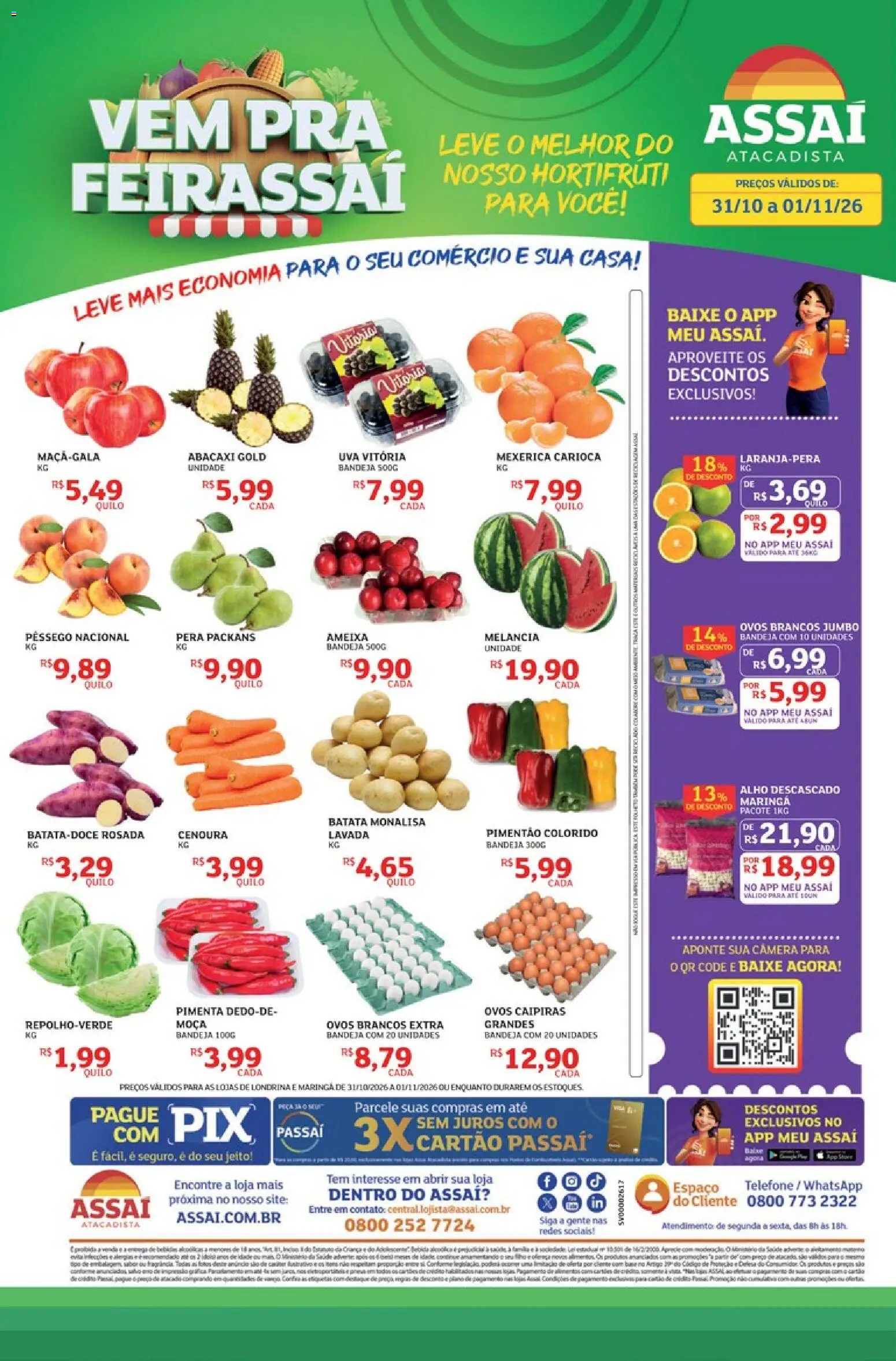 Pré-Visualização do folheto "Assaí Atacadista ofertas - PR" da loja Assaí Atacadista válido a partir de 31/10/2026