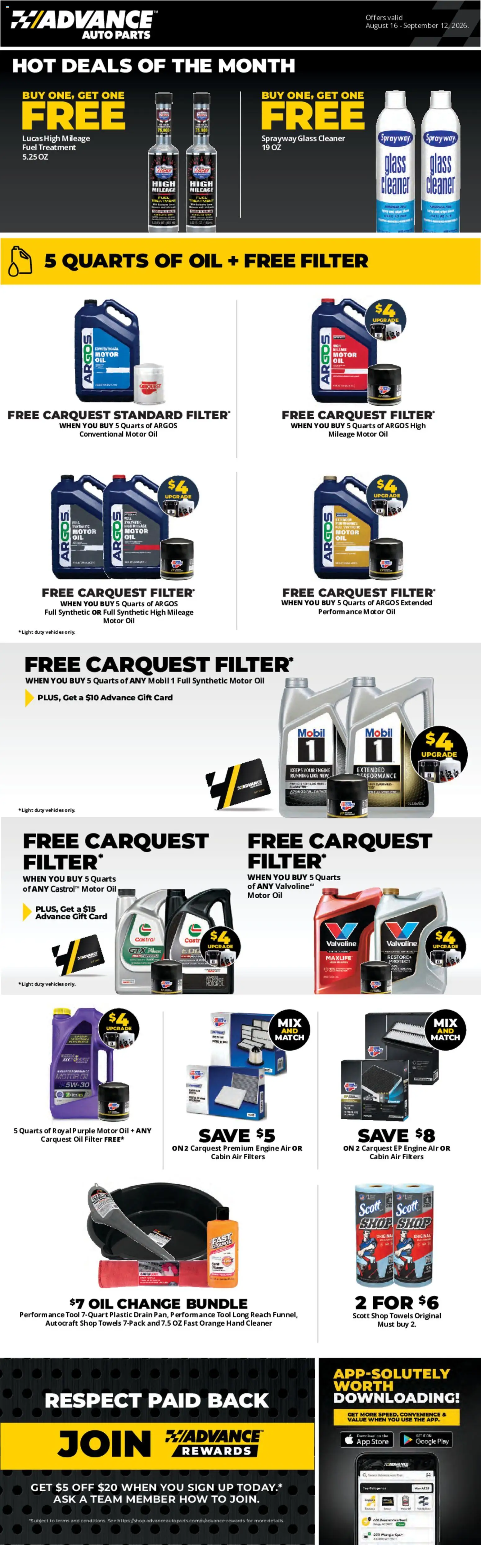Ad Preview of Advance Auto Parts Advance Auto Parts Weekly Ad from 08/16/2026