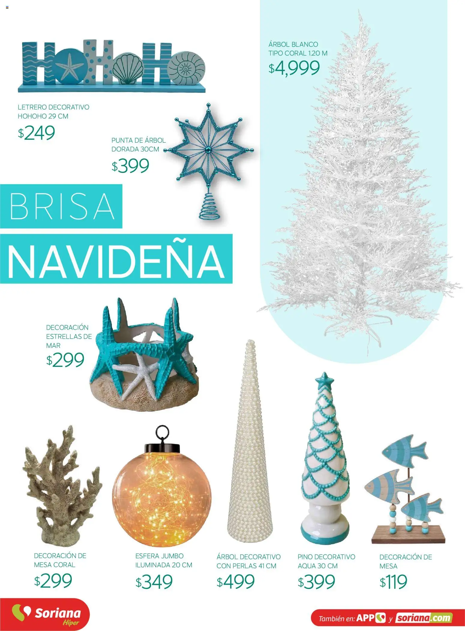 Vista previa las ofertas de la tienda Soriana - Soriana Híper - Decoracion Navideña desde el 30/09/2026 - Mesa, Decoración