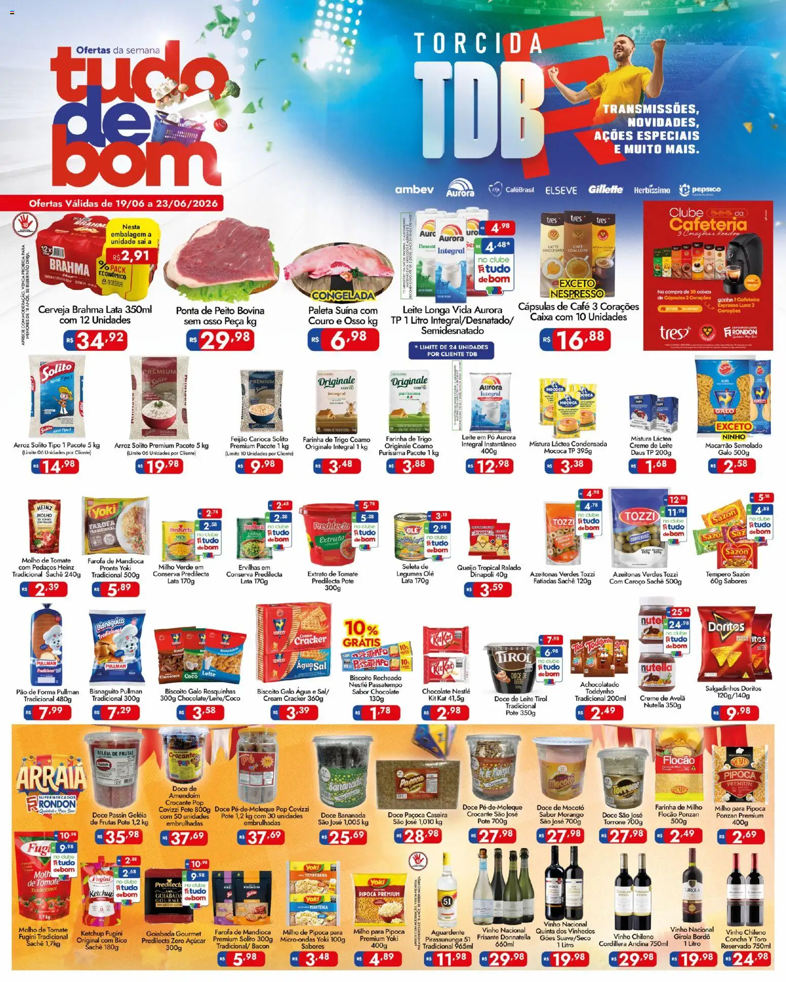 Pré-Visualização do folheto "Supermercados Rondon - Ofertas da semana" da loja Supermercados Rondon válido a partir de 19/06/2026