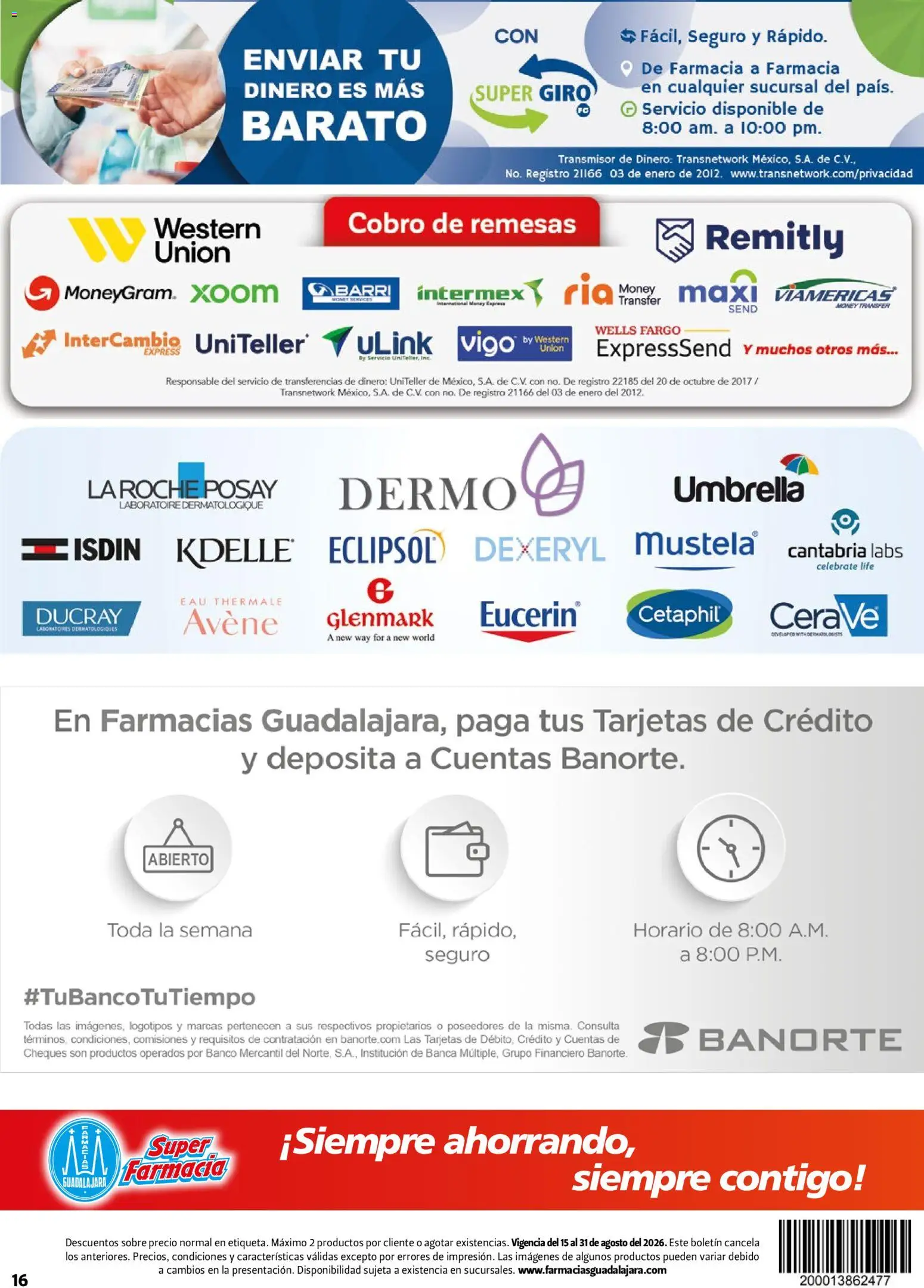 Vista previa las ofertas de la tienda Farmacia Guadalajara - Farmacia Guadalajara catálogo desde el 15/08/2026 