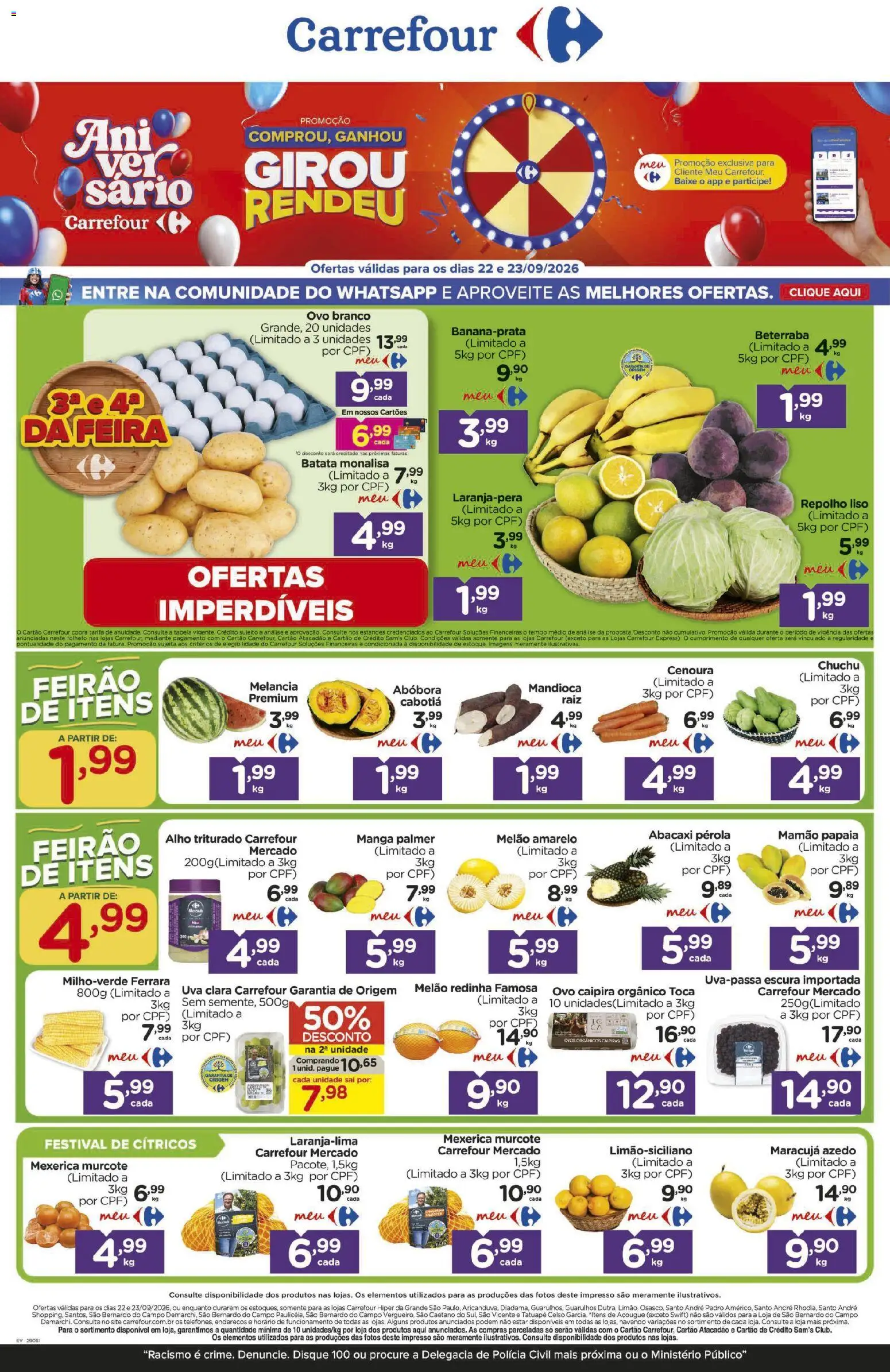 Pré-Visualização do folheto "Carrefour ofertas Feira" da loja Carrefour válido a partir de 22/09/2026