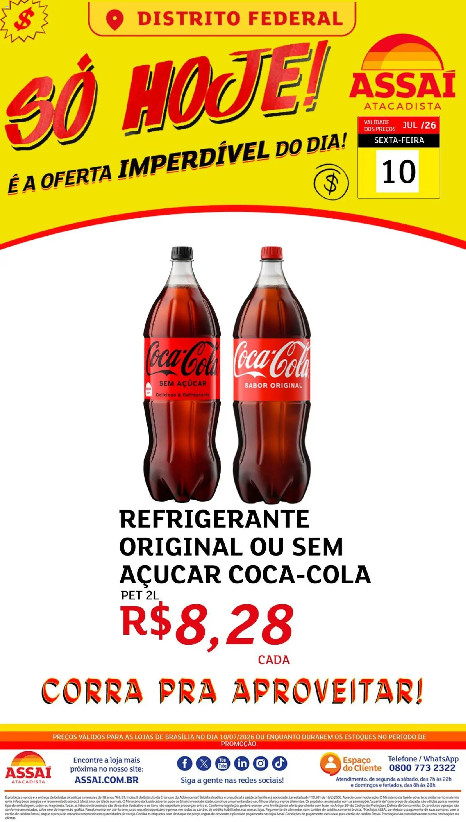 Pré-Visualização do folheto "Assaí Atacadista ofertas - DF" da loja Assaí Atacadista válido a partir de 12/07/2026 - Telefone, Bebidas, Pneus, Base, Bebida, Açúcar, Refrigerante, Alimentos