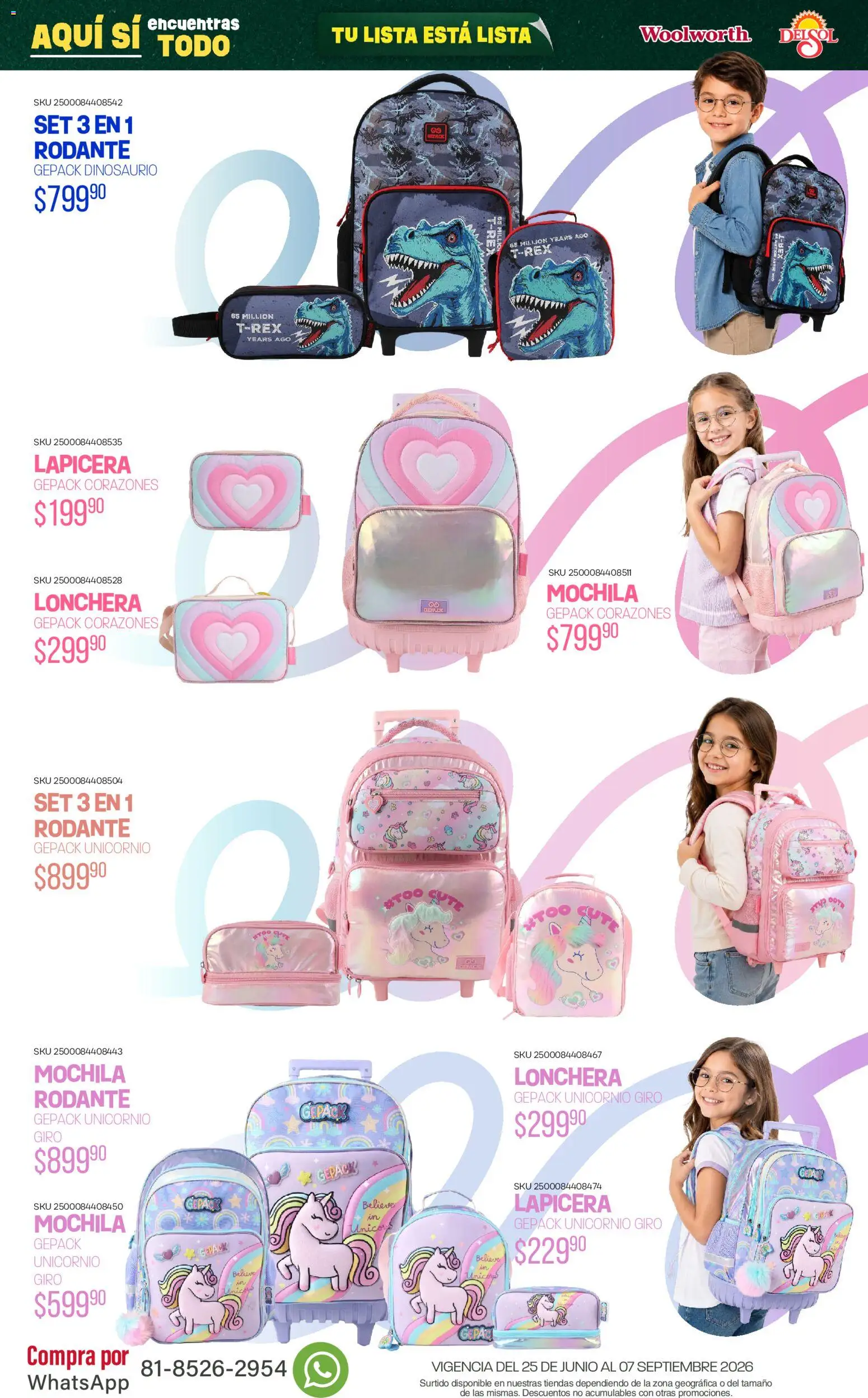 Vista previa las ofertas de la tienda Del Sol y Woolworth - Del Sol y Woolworth catálogo Back To School desde el 25/06/2026 