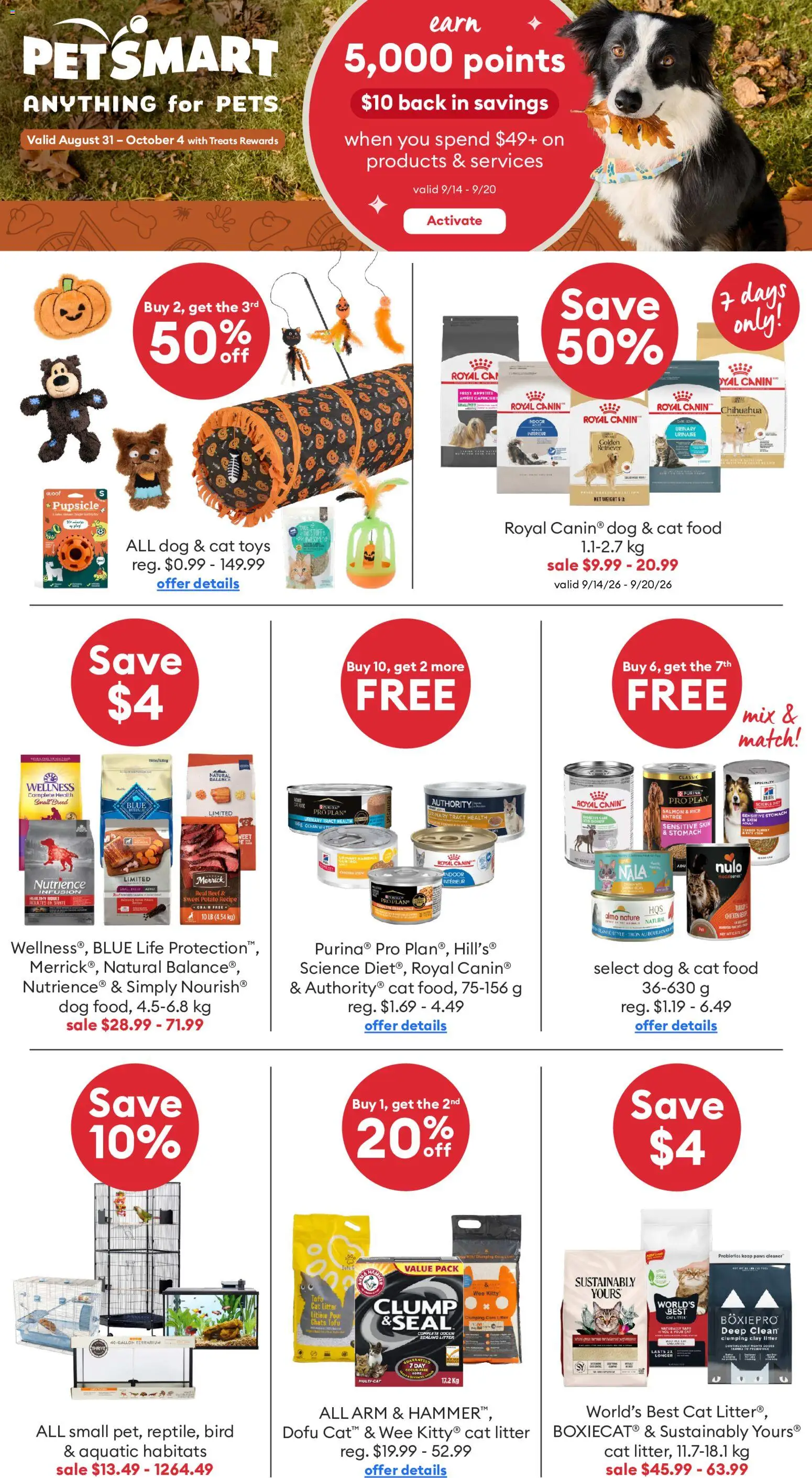 Preview of leaflet Petsmart - Monthly Flyer from shop Petsmart is valid from Aug 31, 2026 - Food, Chicken, Toys, Wine, Salmon, Probiotics, Beef, Cat litter