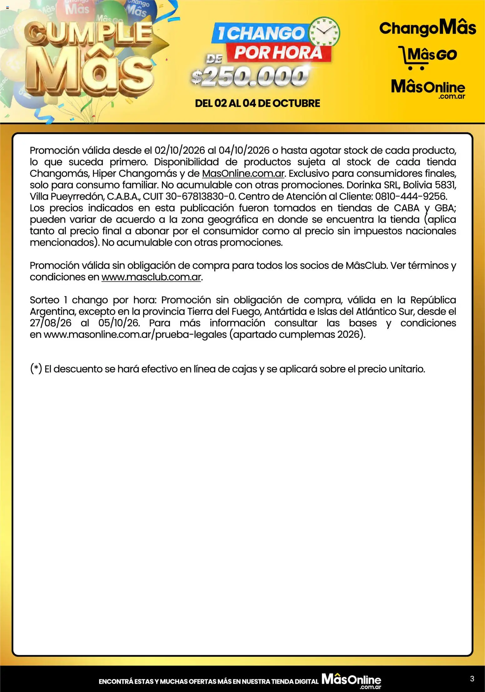 Vista previa del folleto de la tienda Changomas válido desde el 02/10/2026 