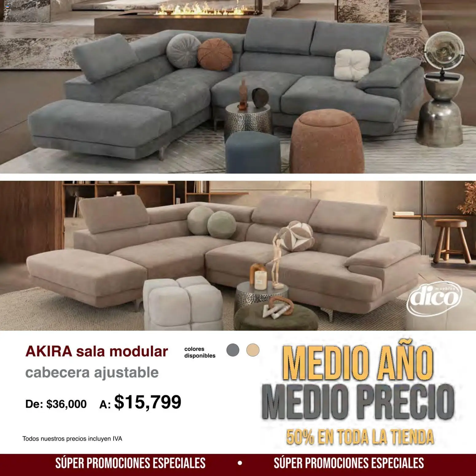 Vista previa las ofertas de la tienda Muebles Dico - Muebles Dico catálogo Medio año, medio precio desde el 01/08/2026 - Sala, Cabecera, Sala modular, Modular