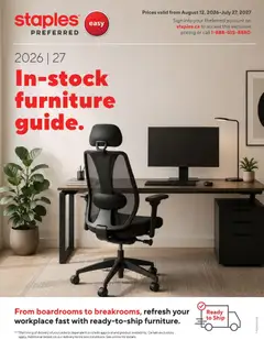 Preview of leaflet Staples - In-stock furniture guide from shop Staples is valid from Aug 12, 2026
