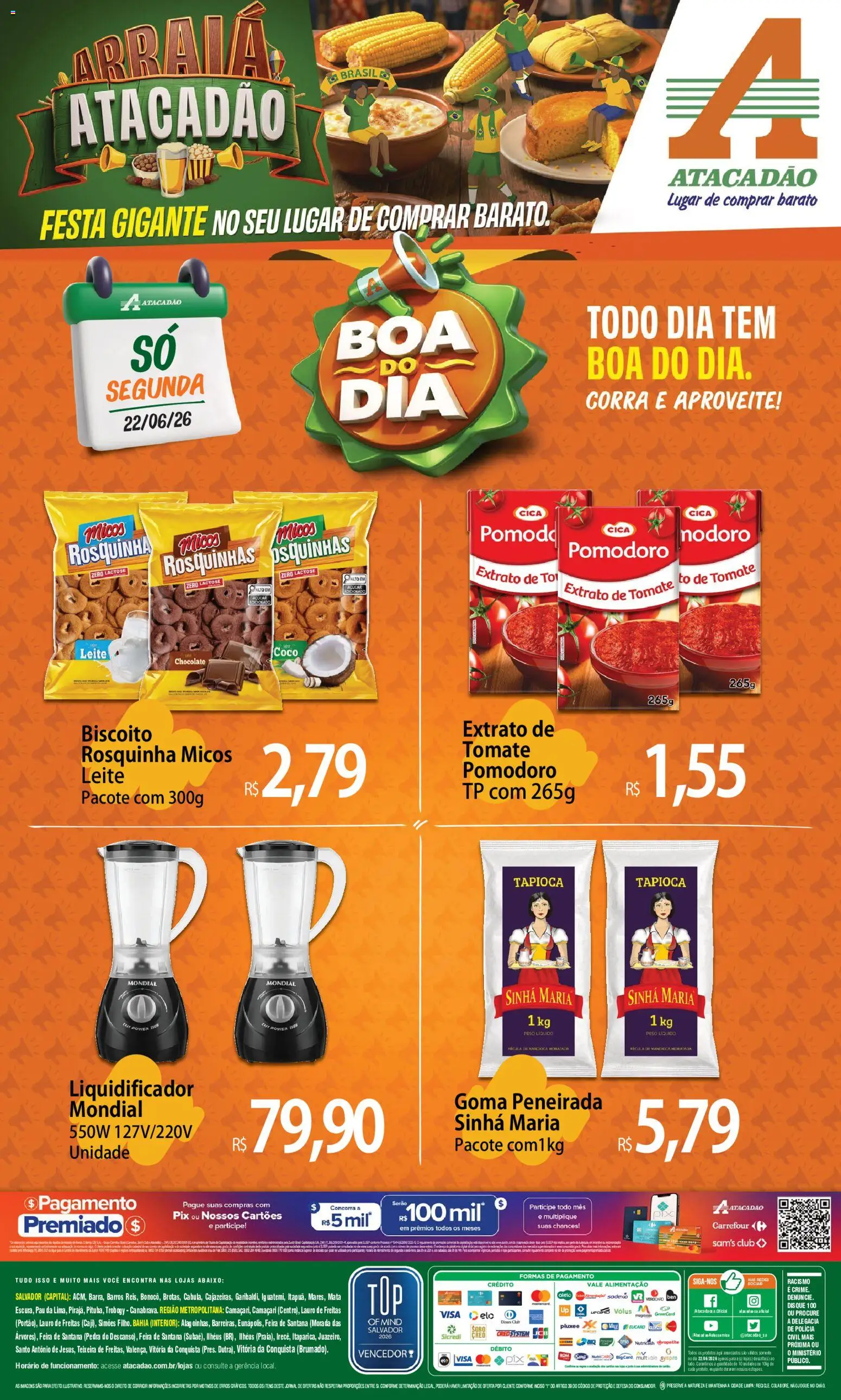 Pré-Visualização do folheto "Atacadão ofertas - BA" da loja Atacadão válido a partir de 22/06/2026