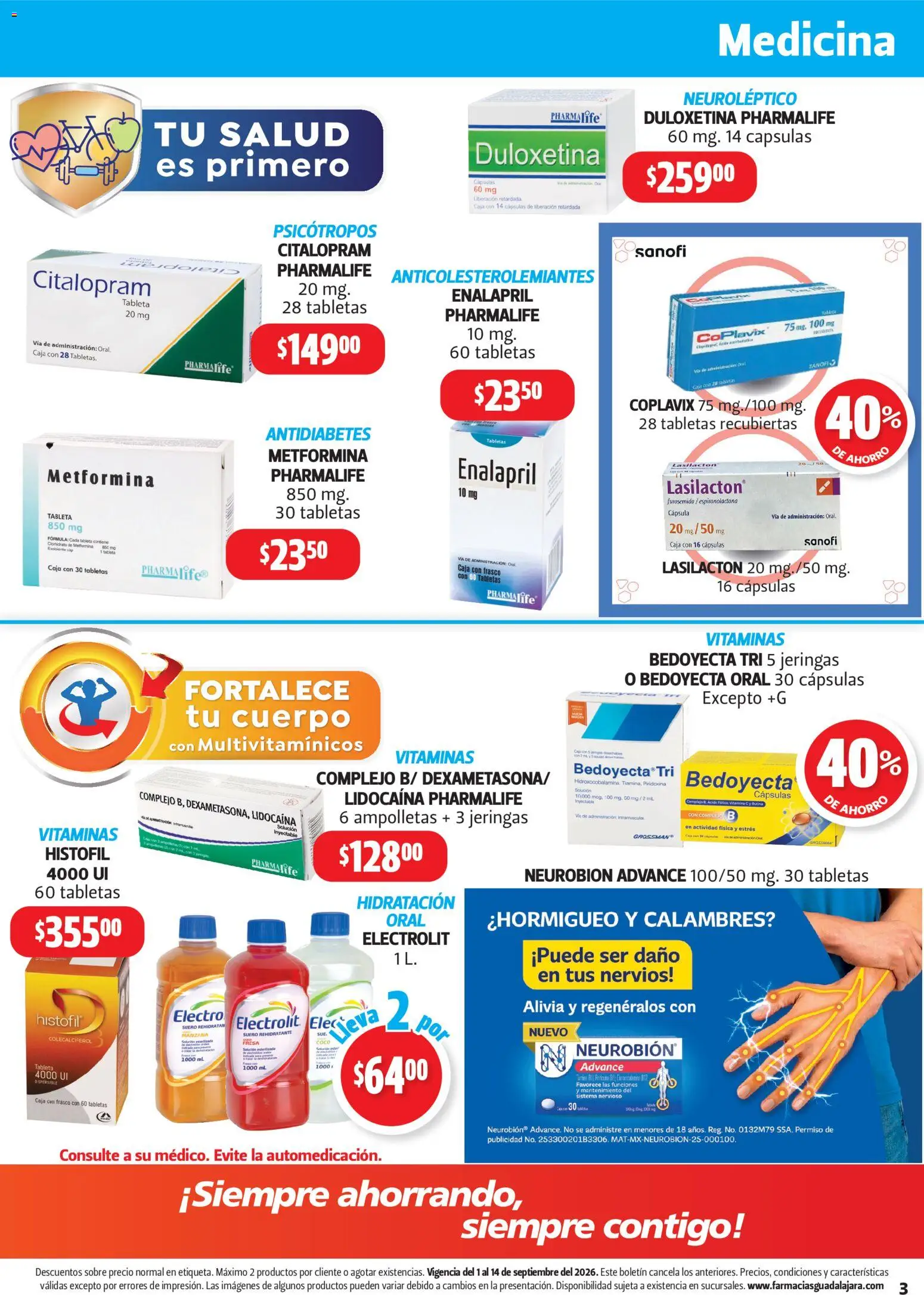 Vista previa las ofertas de la tienda Farmacia Guadalajara - Farmacia Guadalajara catálogo desde el 01/09/2026 