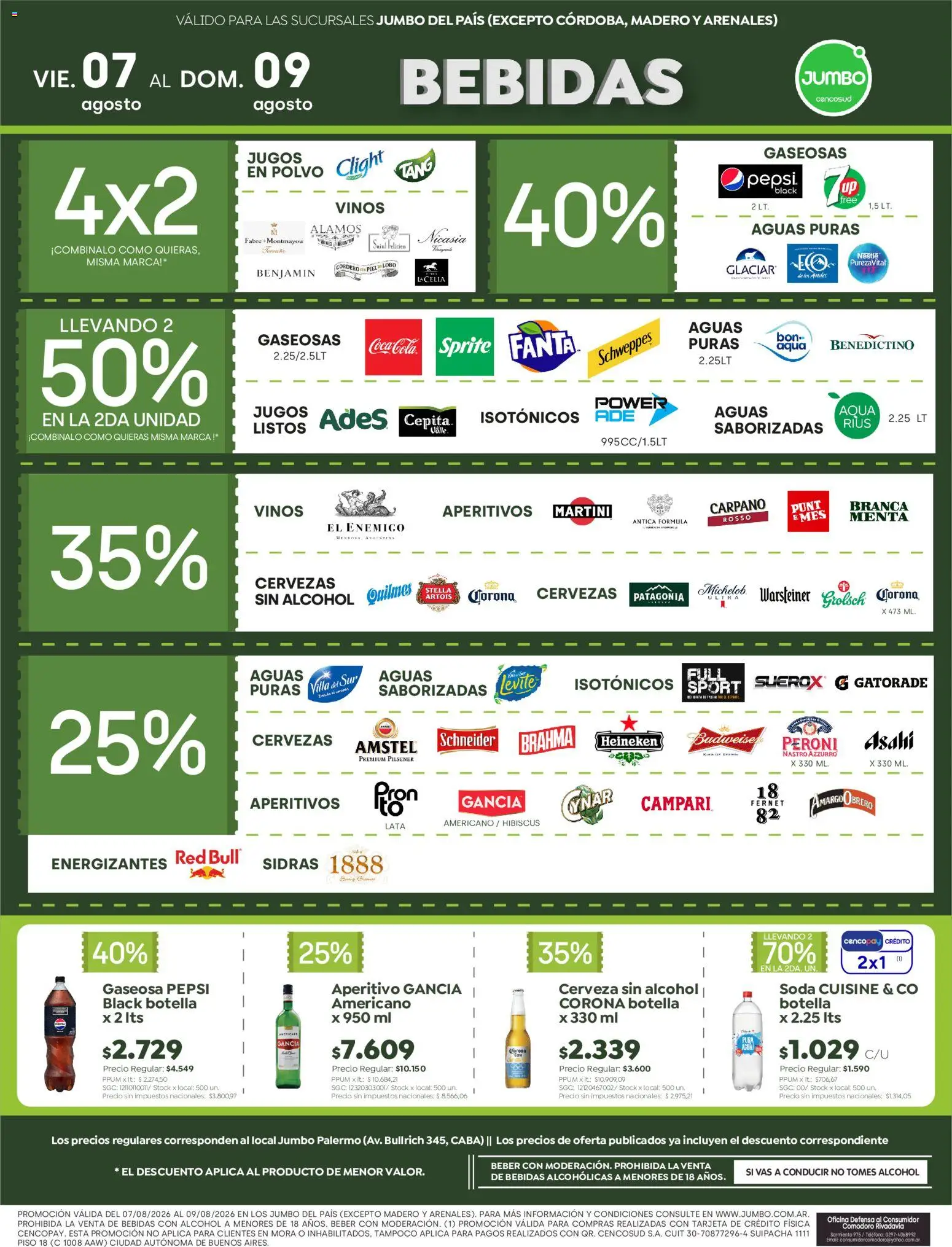 Vista previa del folleto de la tienda Jumbo válido desde el 07/08/2026 - Cerveza, Alcohol, Pepsi, Sprite, Heineken, Botella, Fanta, Soda