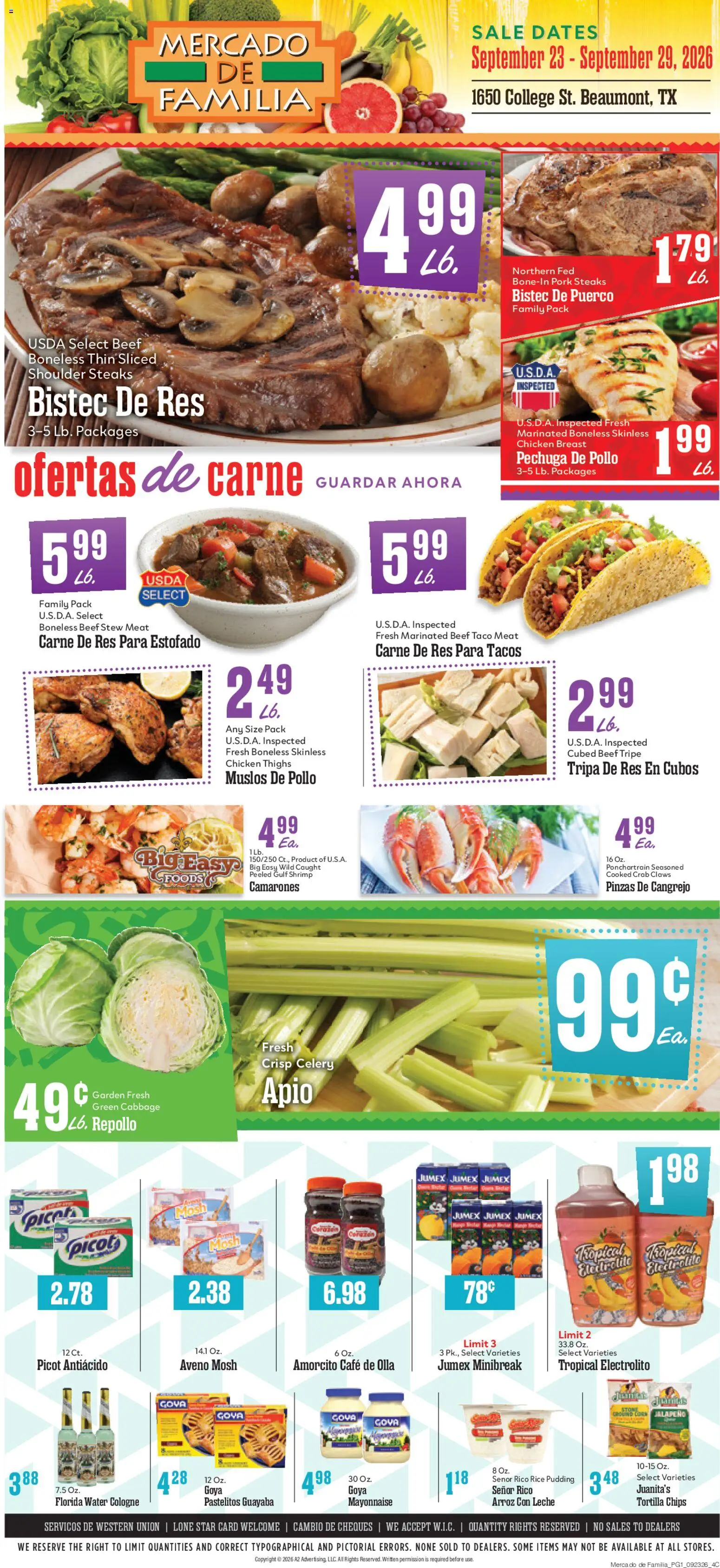 Ad Preview of Market Basket Market Basket Mercado de Familia from 09/23/2026