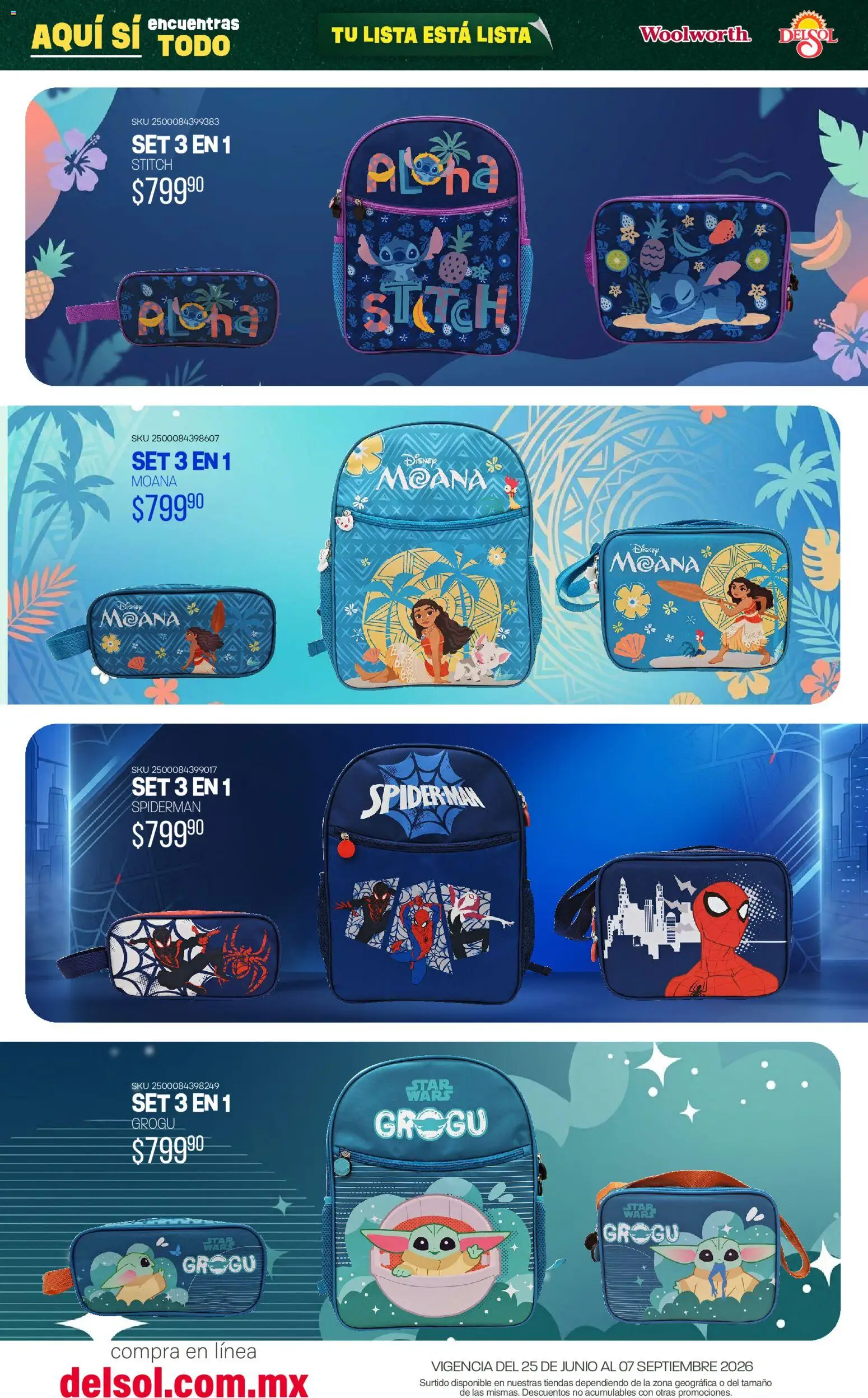 Vista previa las ofertas de la tienda Del Sol y Woolworth - Del Sol y Woolworth catálogo Back To School desde el 25/06/2026 