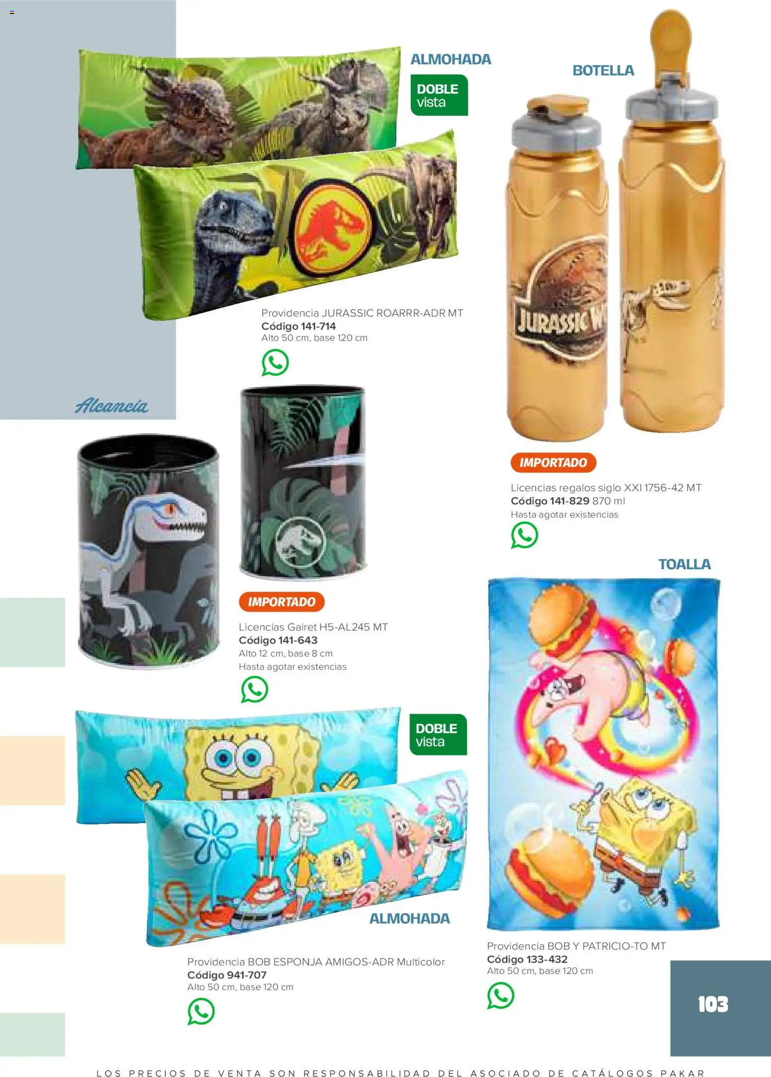 Vista previa las ofertas de la tienda SC Pakar - Catálogo Niño desde el 30/01/2026 - Almohada, Esponja, Botella, Toalla