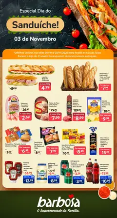 Pré-Visualização do folheto "Barbosa Supermercados ofertas Dia do Sanduiche" da loja Barbosa Supermercados válido a partir de 30/10/2026