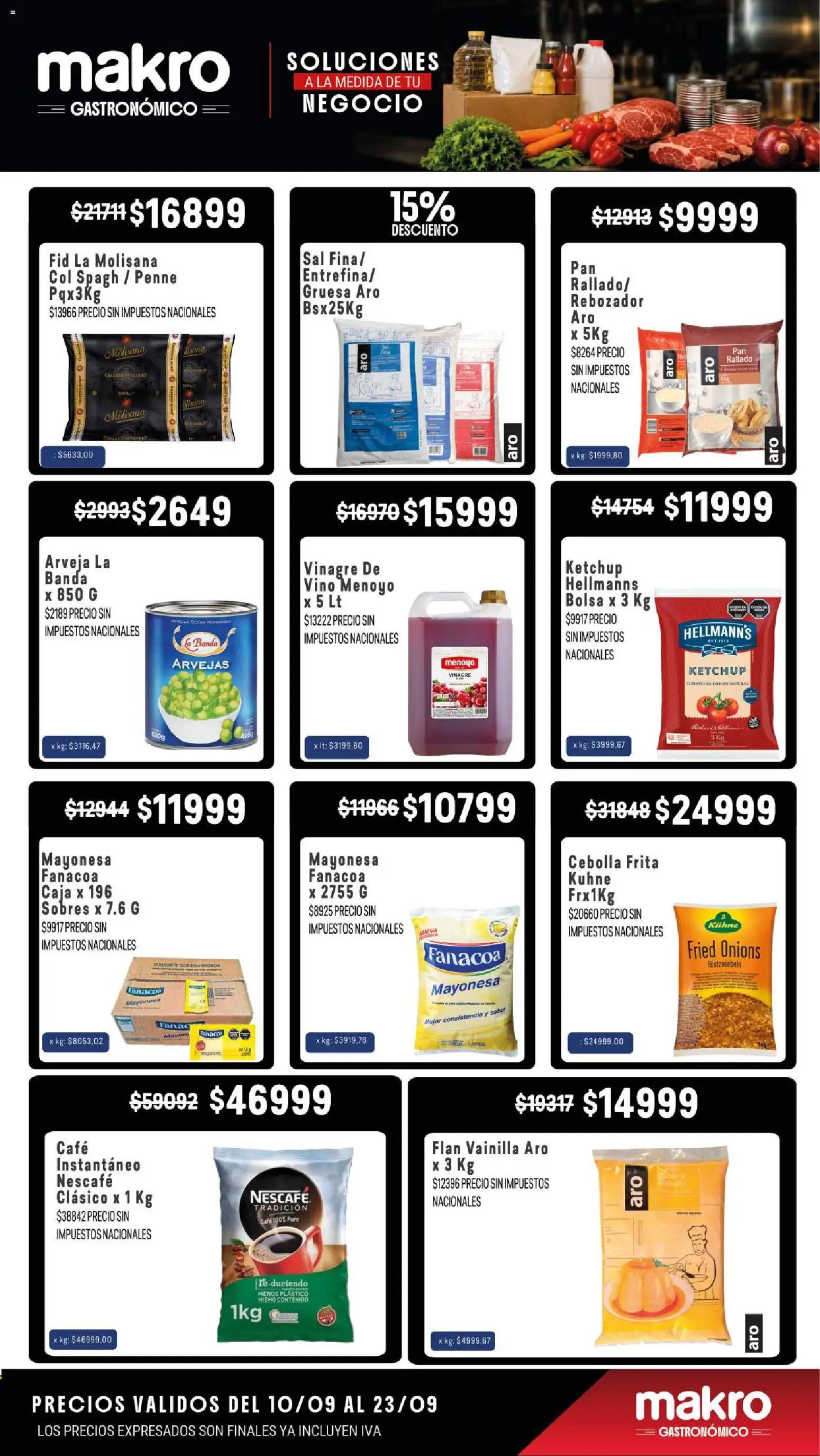 Vista previa del folleto de la tienda Makro válido desde el 10/09/2026 - Café, Vino, Arveja, Vainilla, Arvejas, Vinagre, Sal, Mayonesa