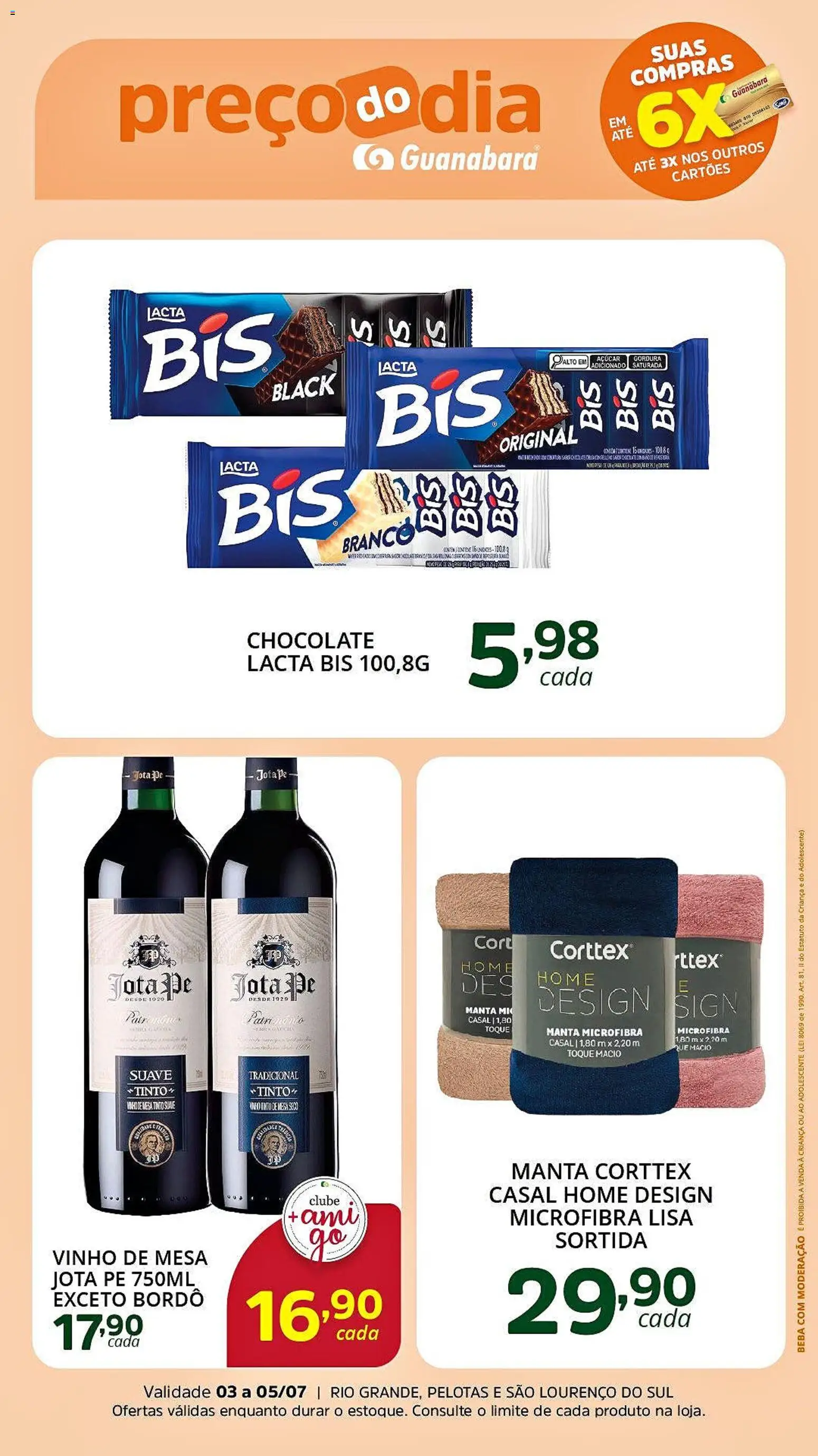 Pré-Visualização do folheto "Supermercado Guanabara - Ofertas da semana" da loja Supermercado Guanabara válido a partir de 03/07/2026 - Chocolate, Mesa, Vinho, Açúcar