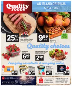 Un aperçu du dépliant Quality Foods weekly flyer / circulaire du magasin Quality Foods est valide à partir 13 août 2026