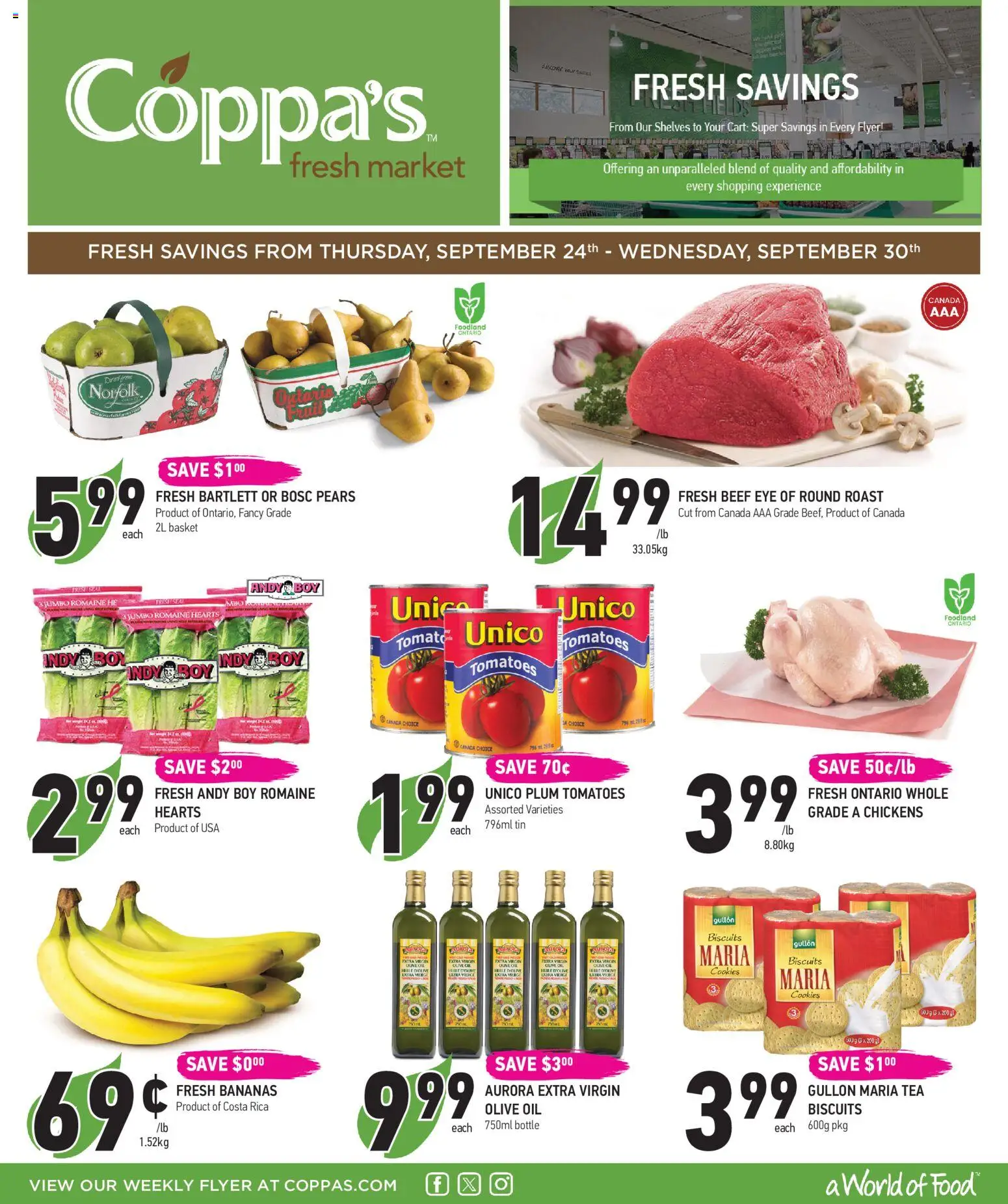 Preview of leaflet Coppas Fresh Market weekly flyer / circulaire from shop Coppas Fresh Market is valid from Sep 24, 2026