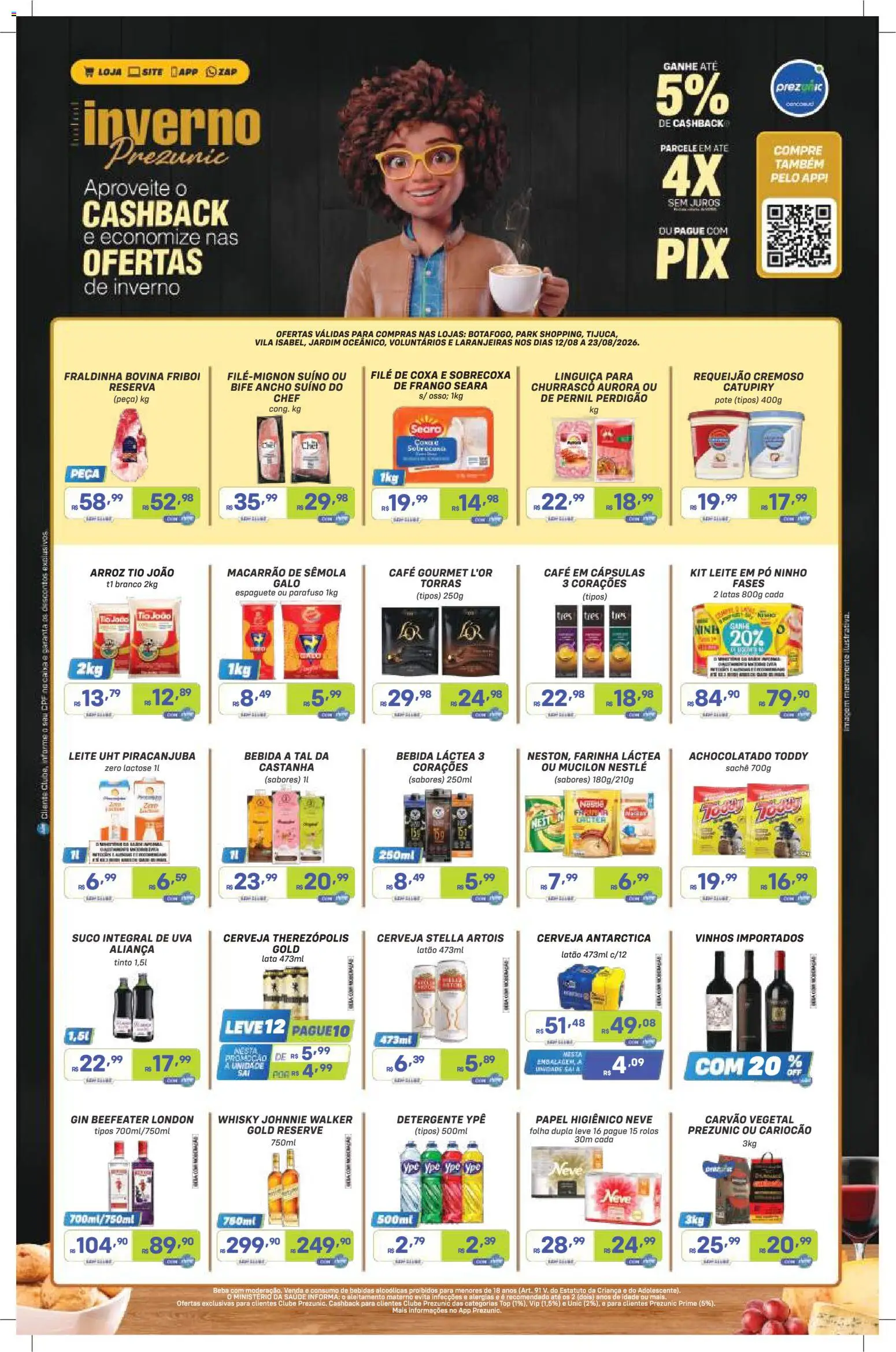 Pré-Visualização do folheto "Prezunic ofertas Botafogo, Park Shopping, Tijuca" da loja Prezunic válido a partir de 12/08/2026