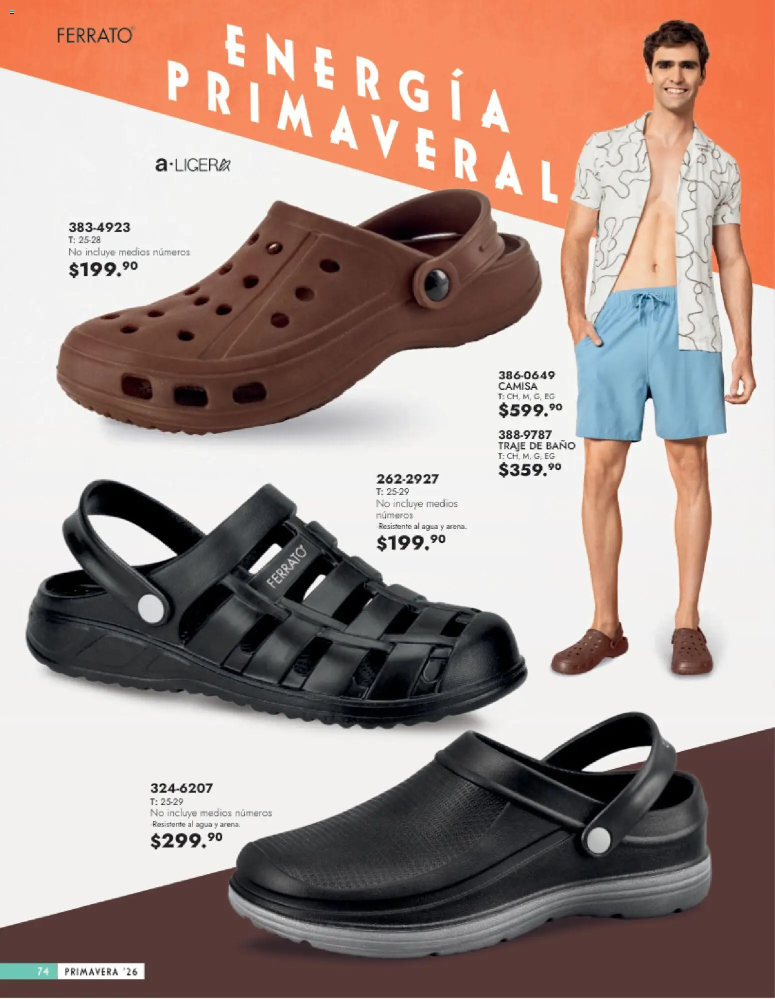 Vista previa las ofertas de la tienda Andrea - Catálogo Calzado Caballero desde el 25/01/2026 - Agua, Baño, Camisa, Traje de baño, Traje