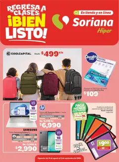 Vista previa las ofertas de la tienda Soriana - Soriana Regresa a clases ¡Bien listo! Híper Nacional desde el 13/08/2026 