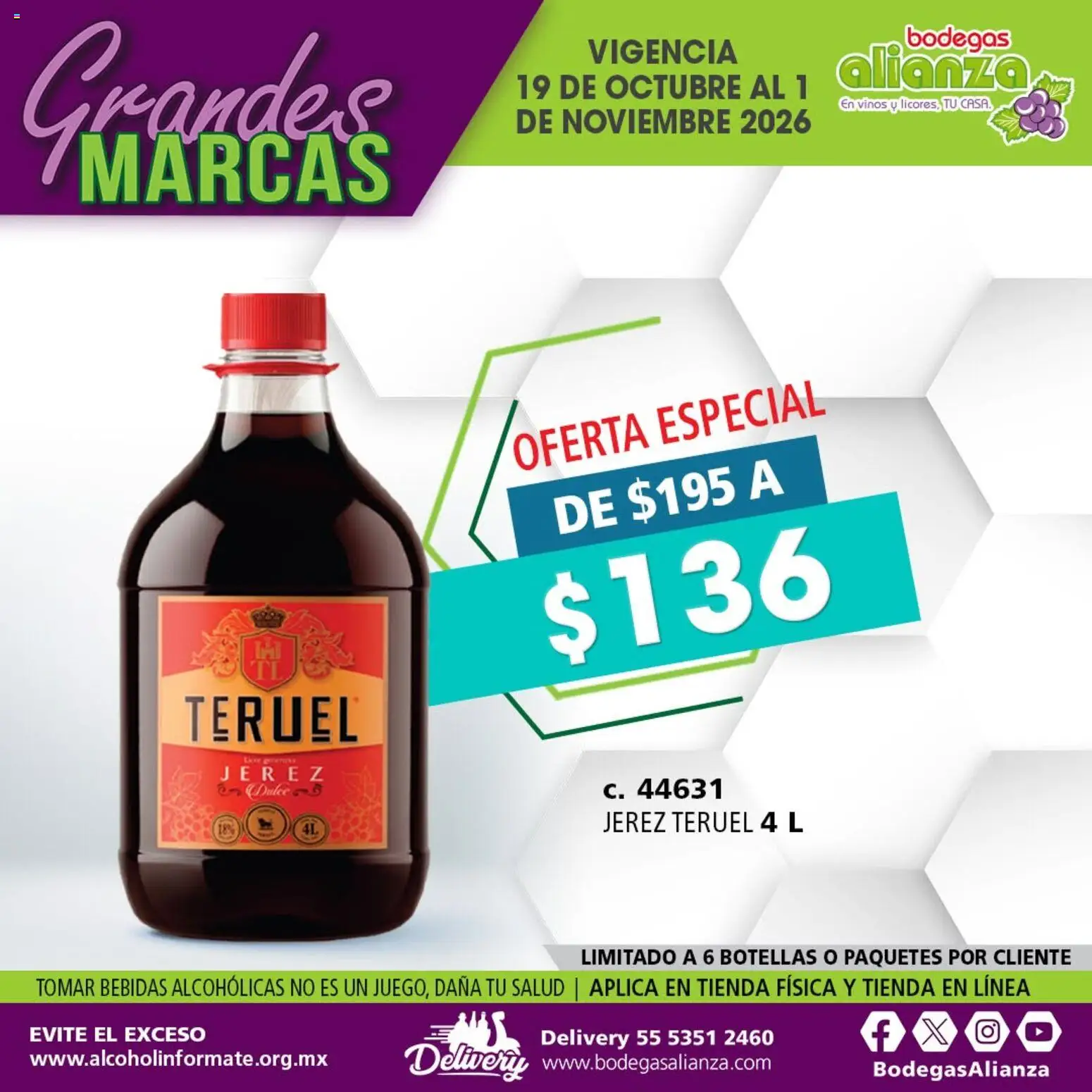 Vista previa las ofertas de la tienda Bodegas Alianza - Bodegas Alianza catálogo Grandes Marcas desde el 19/10/2026 