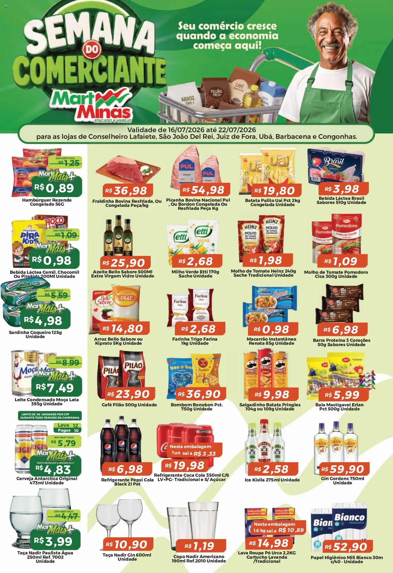 Pré-Visualização do folheto "Mart Minas ofertas" da loja Mart Minas válido a partir de 16/07/2026