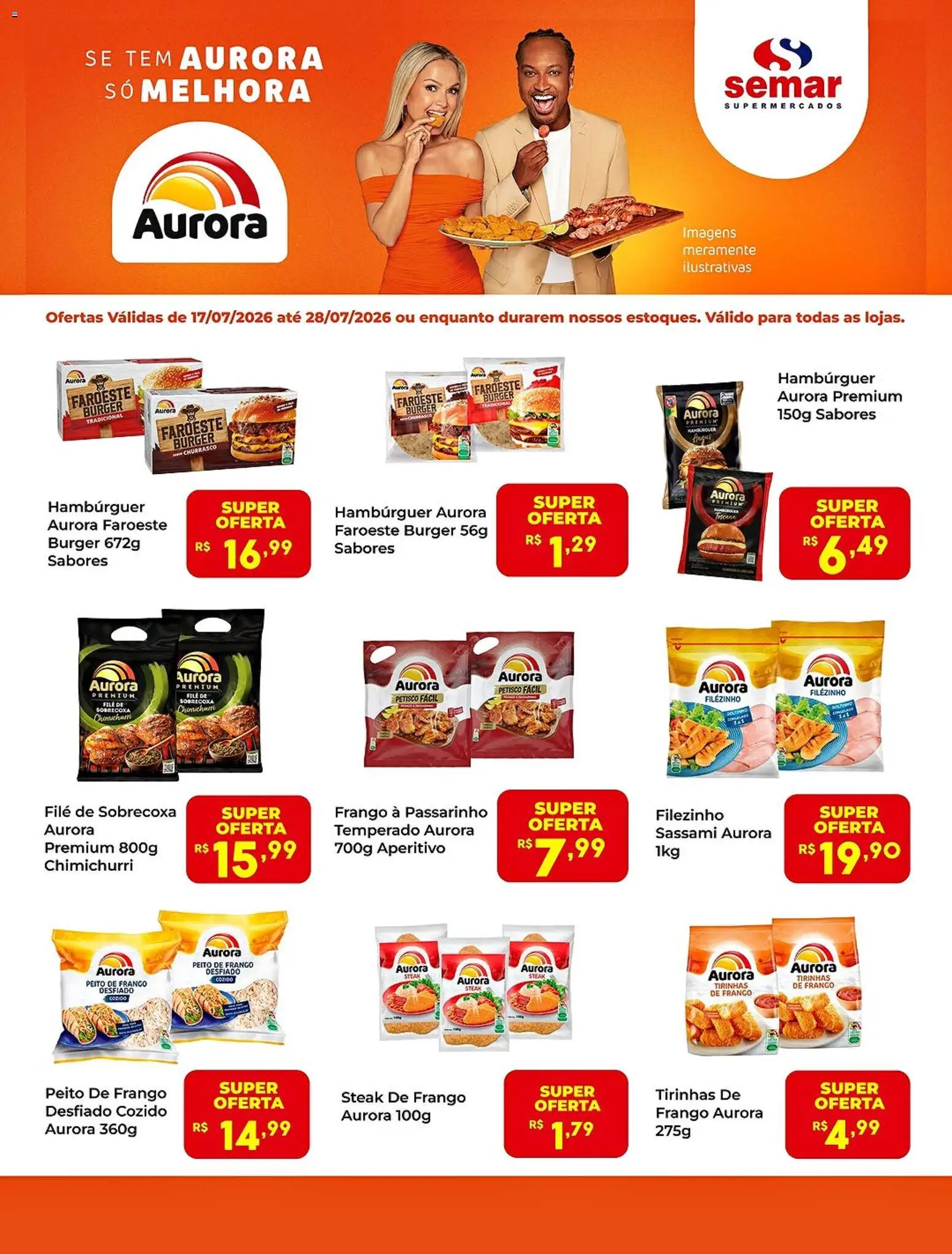 Pré-Visualização do folheto "Semar Supermercado ofertas Aurora" da loja Semar Supermercado válido a partir de 17/07/2026