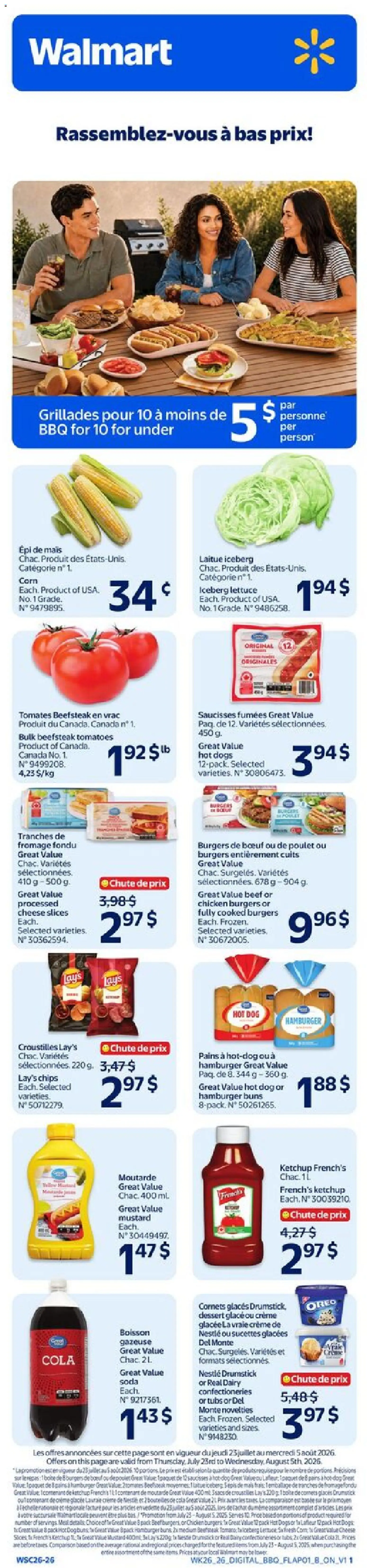 Preview of leaflet Walmart circulaire from shop Walmart is valid from Jul 30, 2026