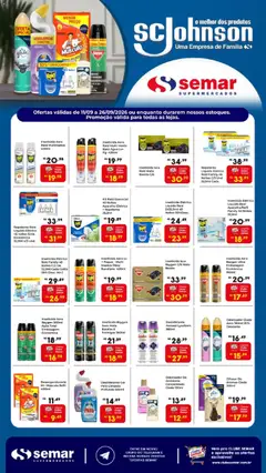 Pré-Visualização do folheto "Semar Supermercado ofertas SC Johnson" da loja Semar Supermercado válido a partir de 11/09/2026