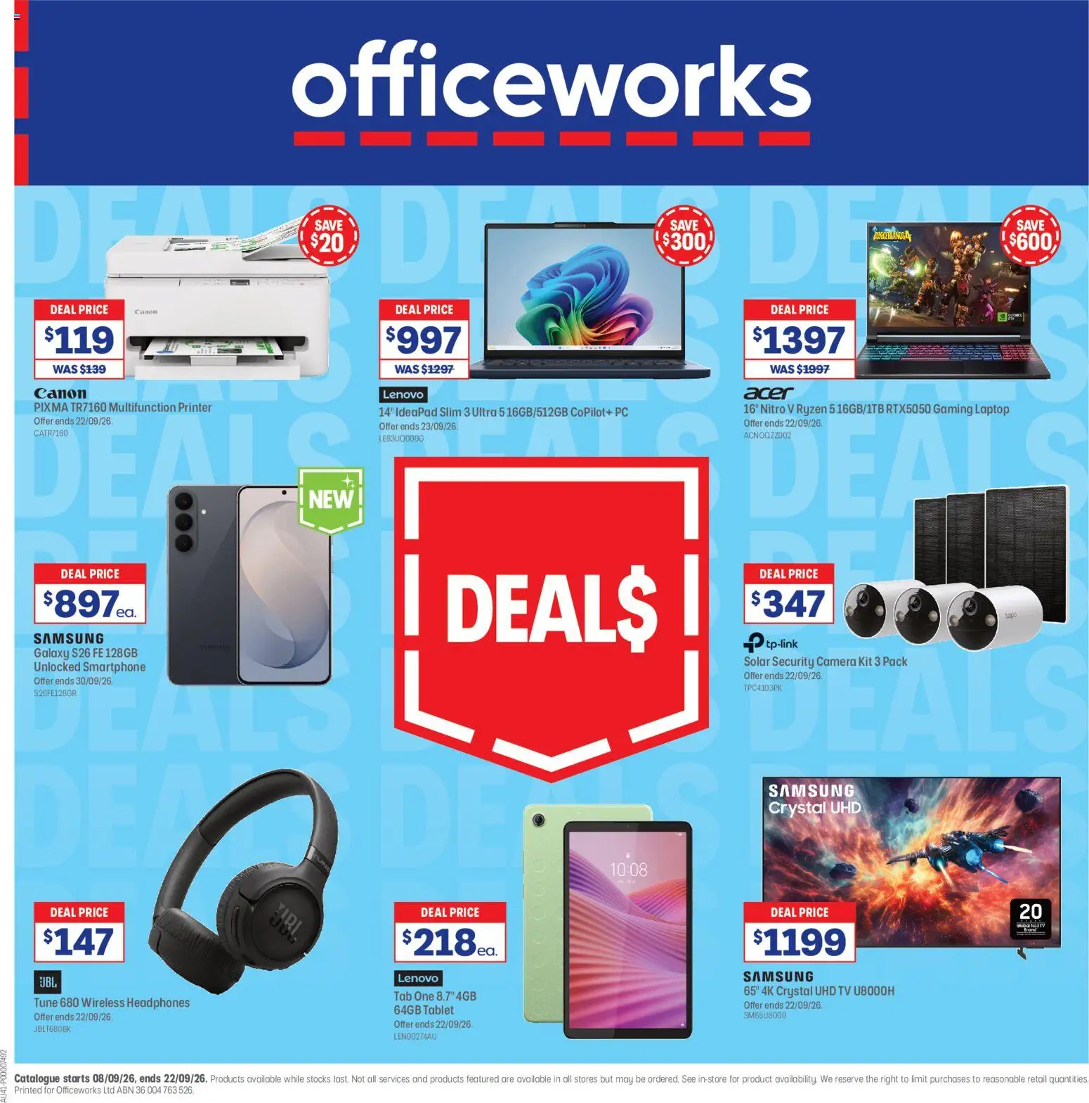 Preview of catalogue Officeworks catalogue from shop Officeworks valid 08/09/2026