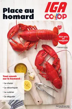 Preview of leaflet IGA circulaire - Place au homard from shop IGA is valid from May 14, 2026