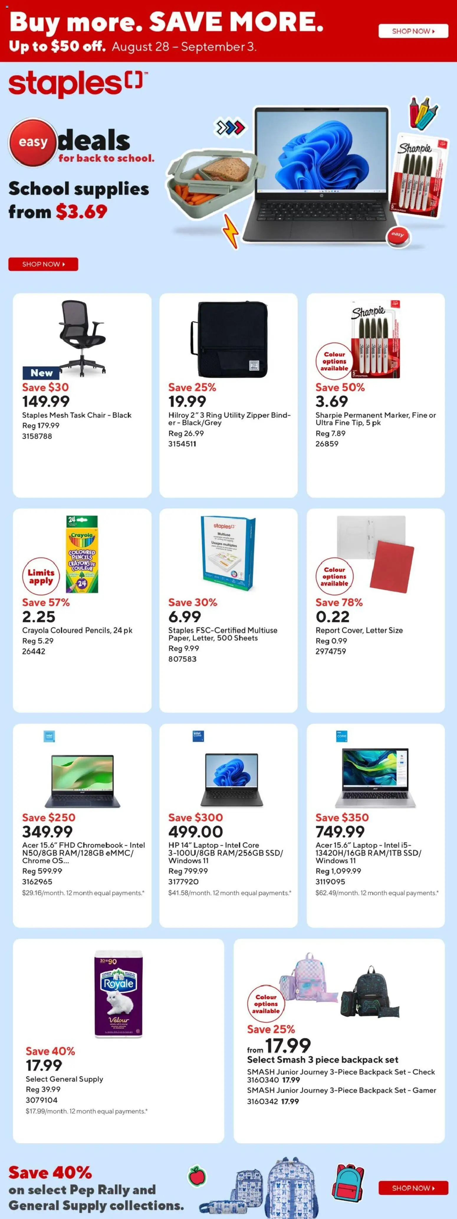 Preview of leaflet Staples weekly flyer / circulaire from shop Staples is valid from Aug 28, 2026