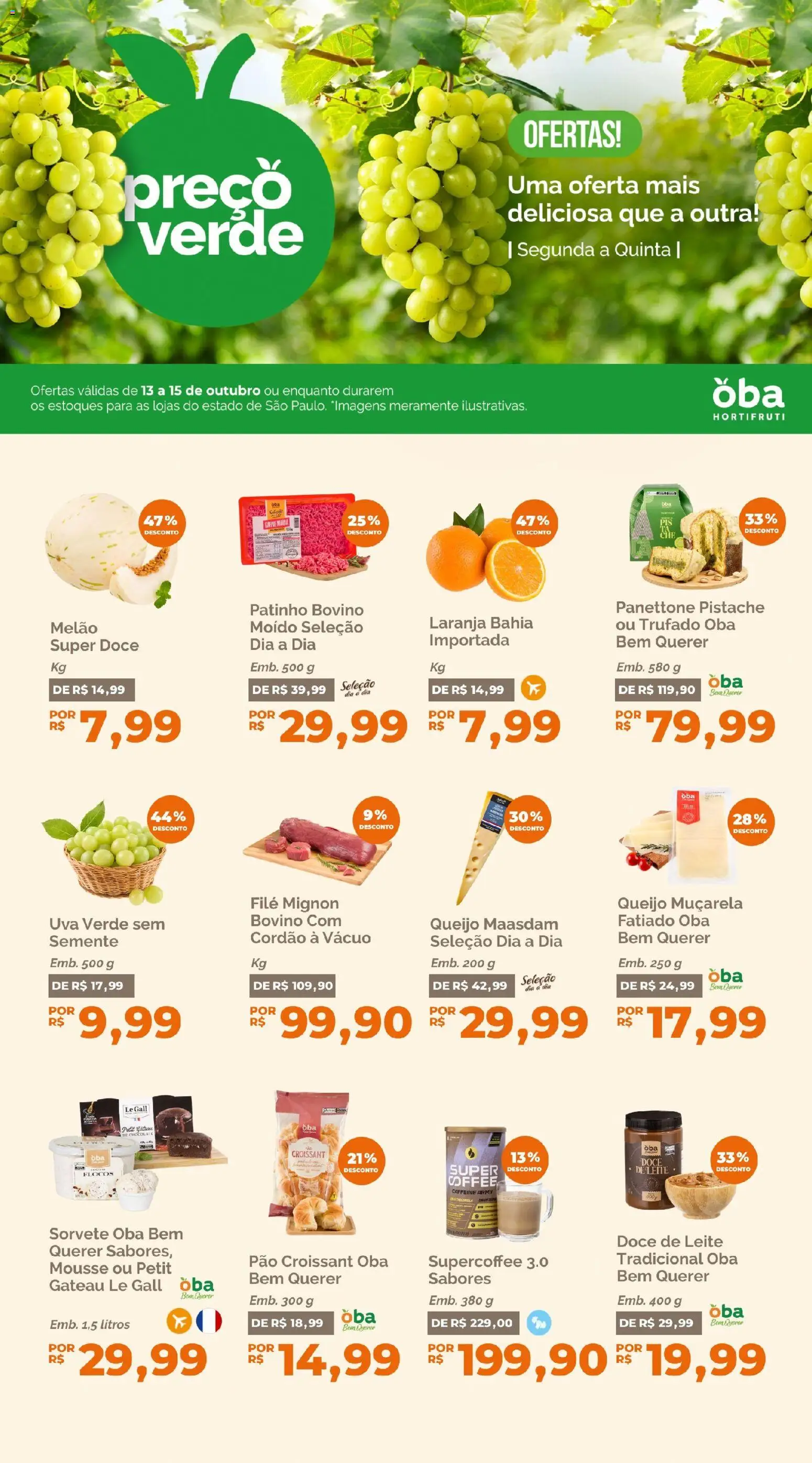 Pré-Visualização do folheto "Oba Hortifruti - Ofertas da semana" da loja Oba Hortifruti válido a partir de 13/10/2026