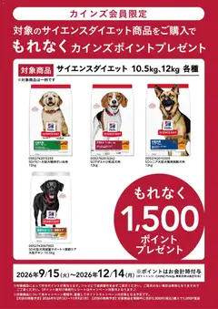 カインズ ホームの2026/09/15から2026/12/14までのチラシはここカインズ ホーム - ヒルズポイントバックCP 9/15号
