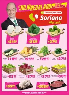Vista previa las ofertas de la tienda Soriana - Soriana Fin de Semana Mercado: Ags, Nay, Jal, Qro, Col, Mich, Gto, Hgo, Tlax, Mor, Pue, Gro, Oax, Edo. de Mex, CDMX, Zac y SLP desde el 26/06/2026 
