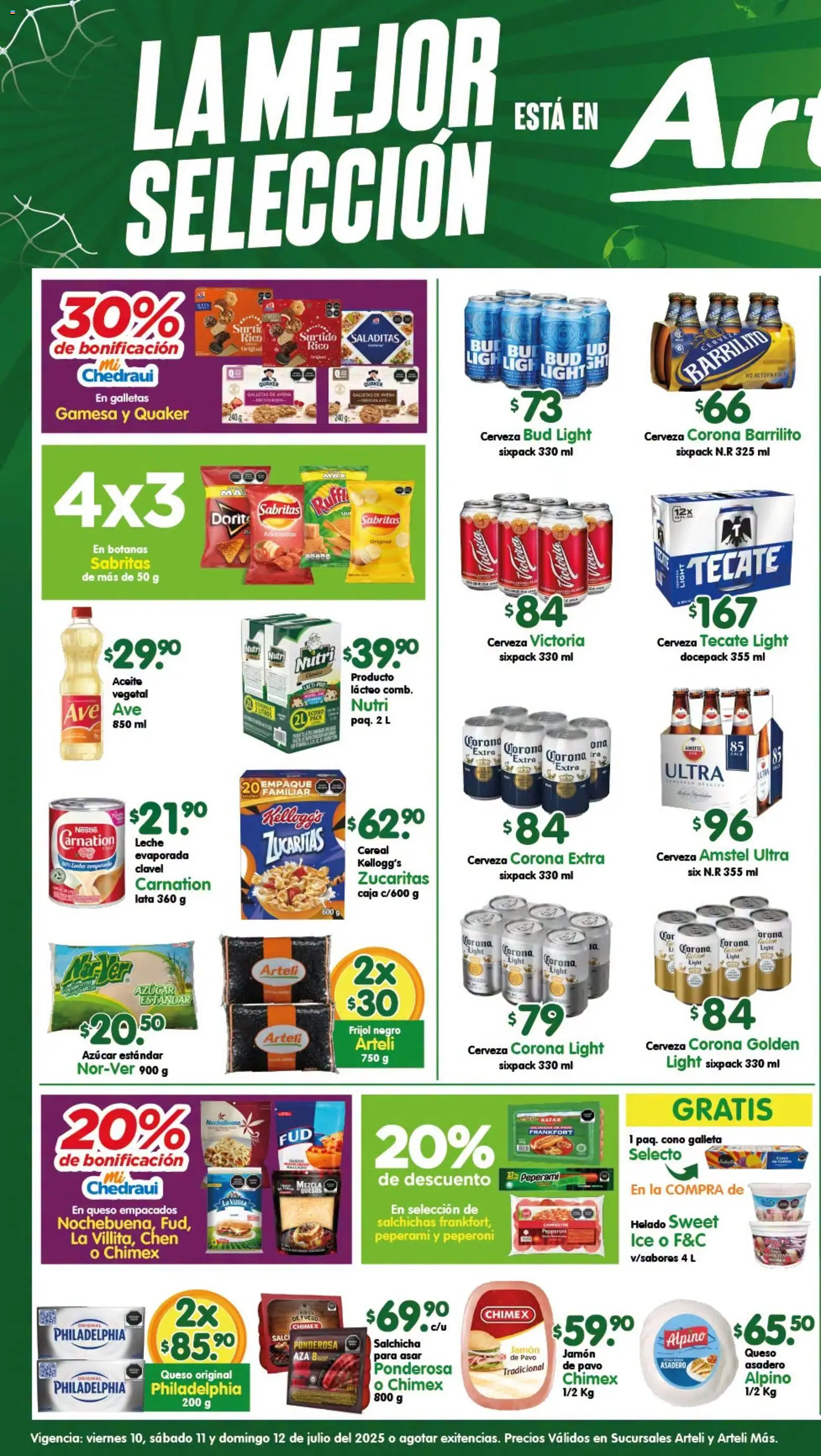 Vista previa las ofertas de la tienda Arteli - Arteli folleto desde el 10/07/2026 - Cerveza, Helado, Galletas, Leche, Cerveza Corona, Caja, Jamón, Salchichas
