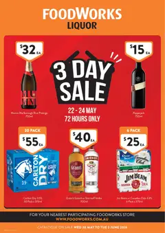 Preview of catalogue Foodworks Liquor from shop Foodworks valid 22/05/2026