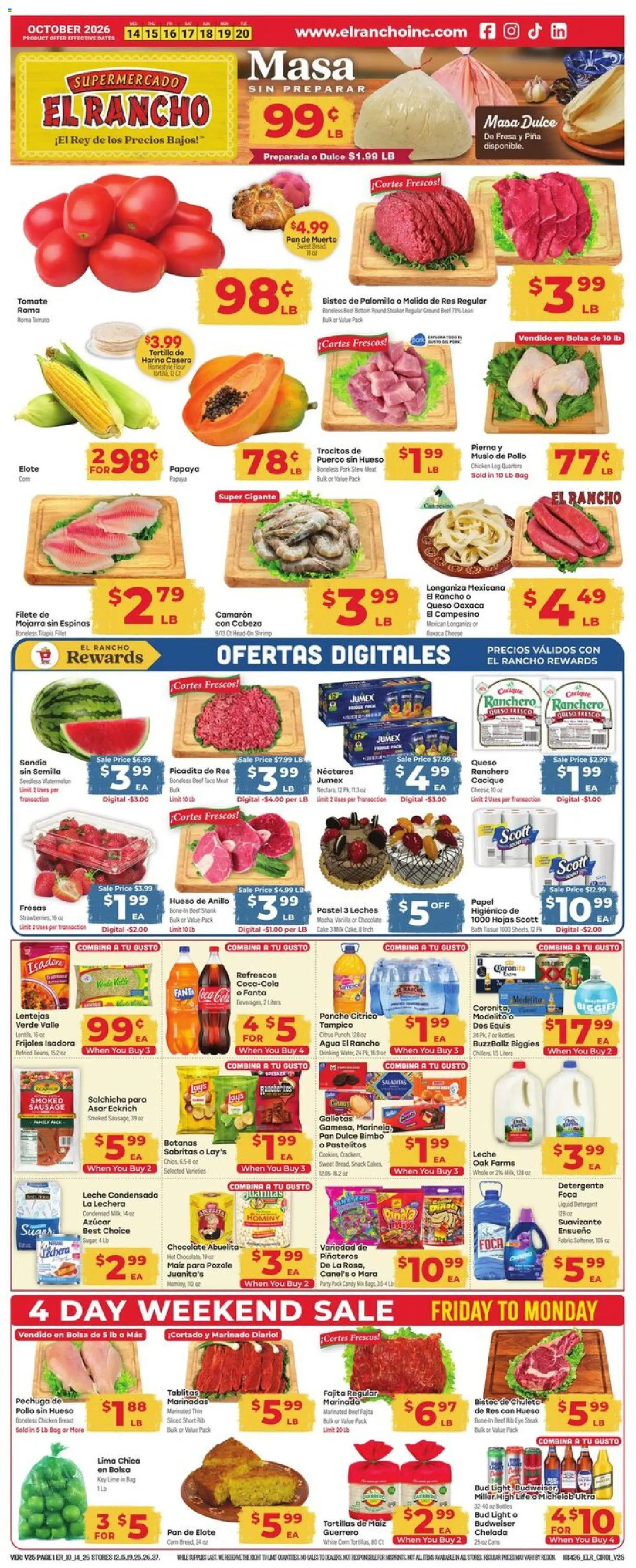 Ad Preview of El Rancho El Rancho Weekly Ad from 10/14/2026