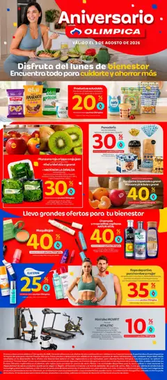  Vista previa del prospecto Olímpica catálogo disfruta del lunes de bienestar del almacen Olímpica válida del 03/08/2026 al 03/08/2026