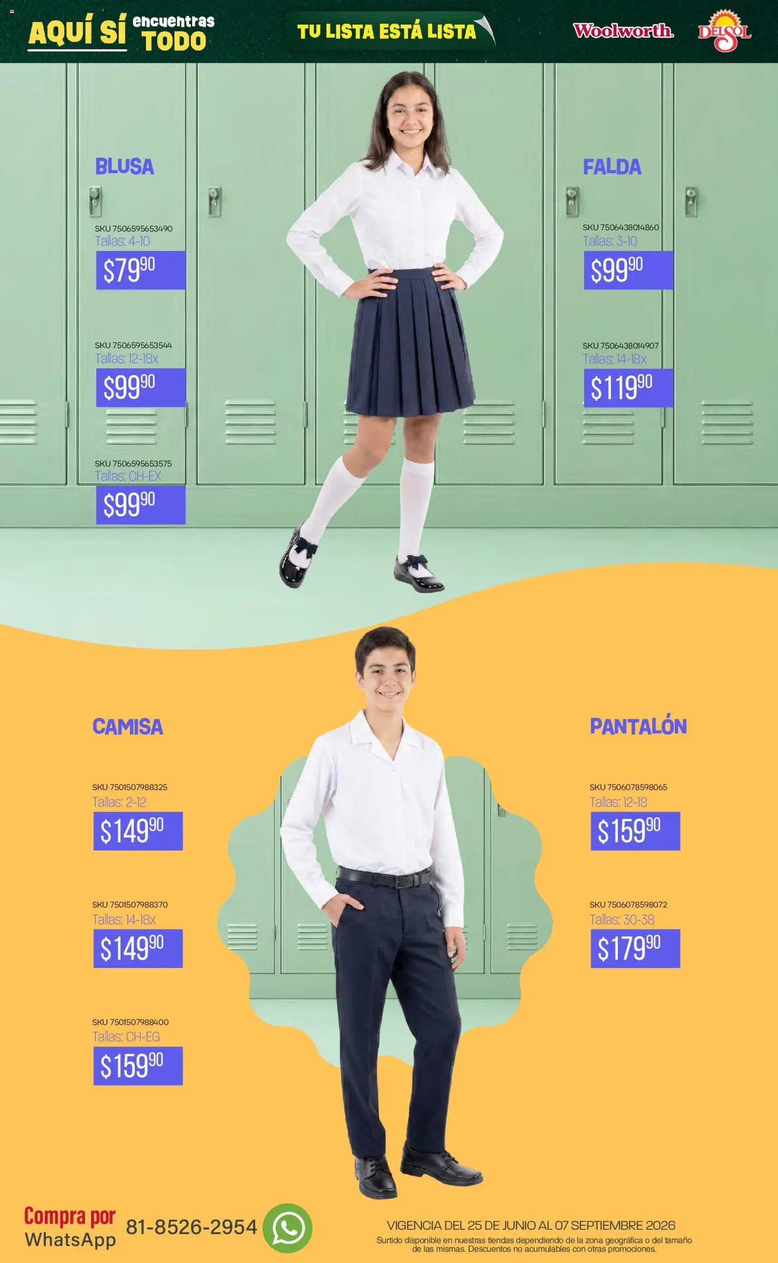 Vista previa las ofertas de la tienda Del Sol y Woolworth - Del Sol y Woolworth catálogo Back To School desde el 25/06/2026 